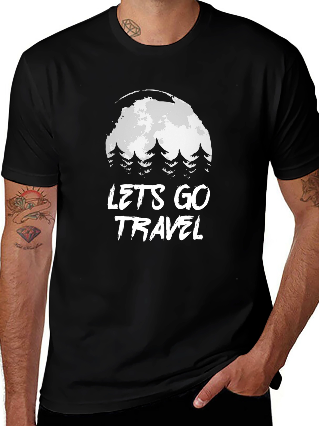 Variant 30 of Let's Go Travel Graphic T-Shirt - Outdoor Adventure Tee