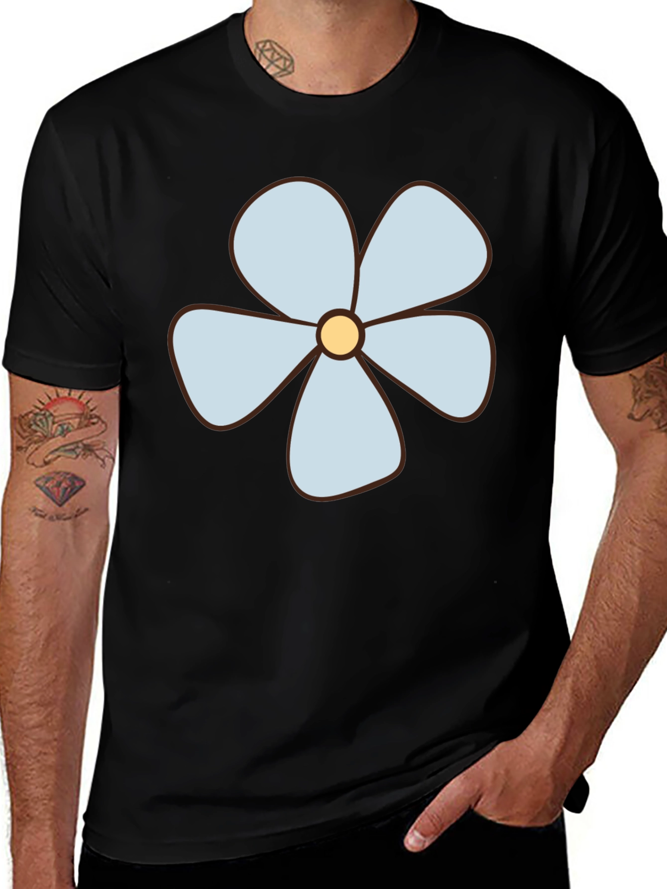 Variant 16 of Flower Power Black T-Shirt