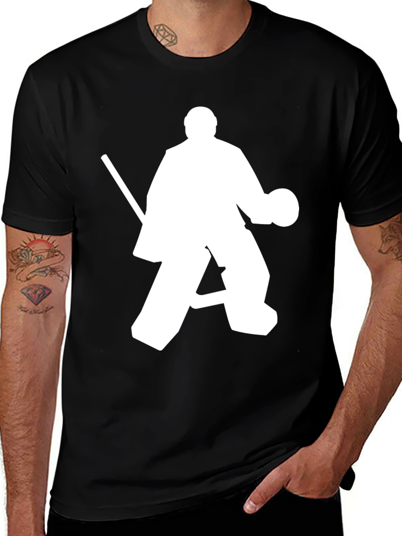 Variant 5 of Hockey Goalie Silhouette T-Shirt