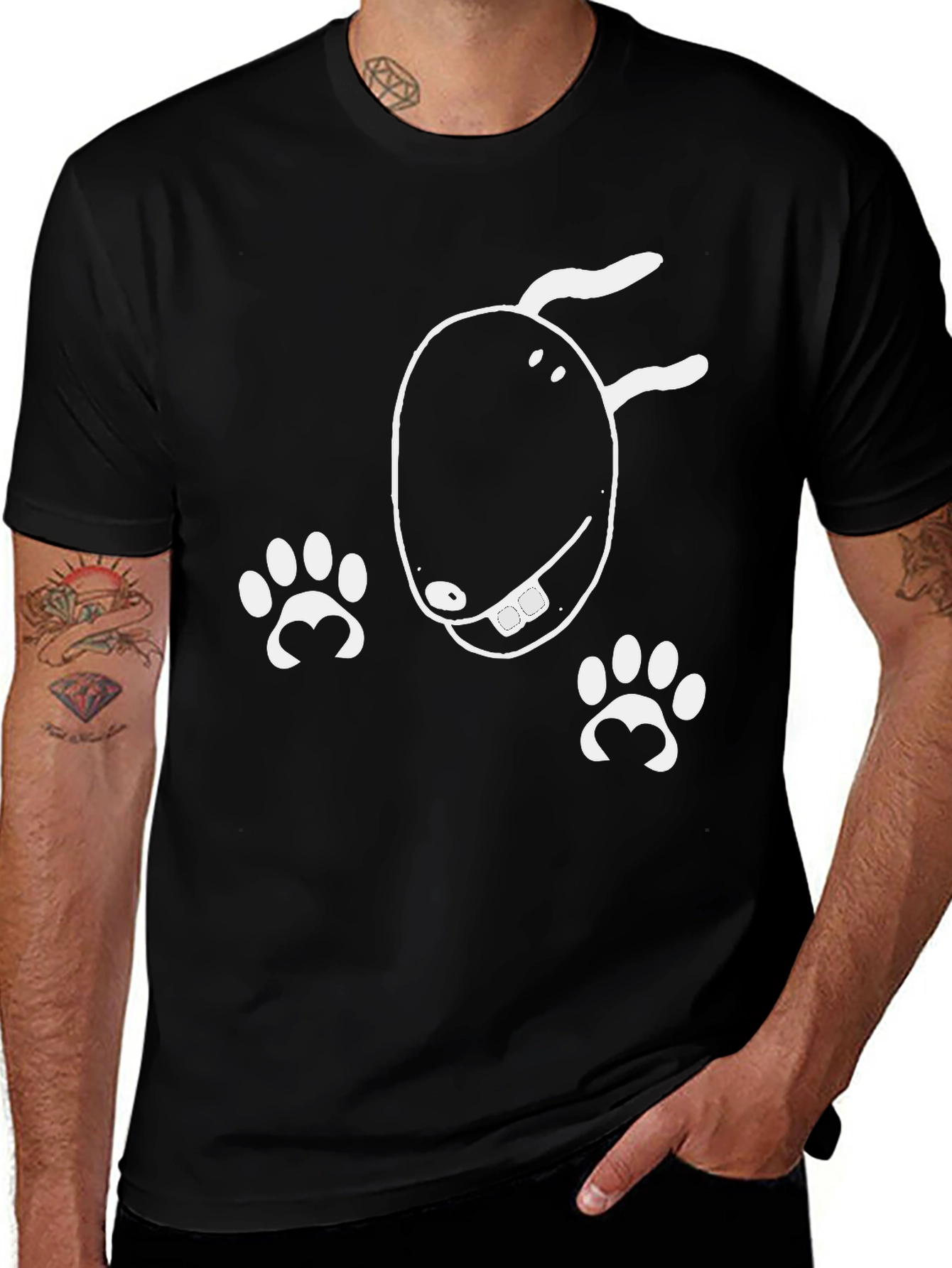 Black Dog Lover T-Shirt - Funny Cartoon Dog Design main image