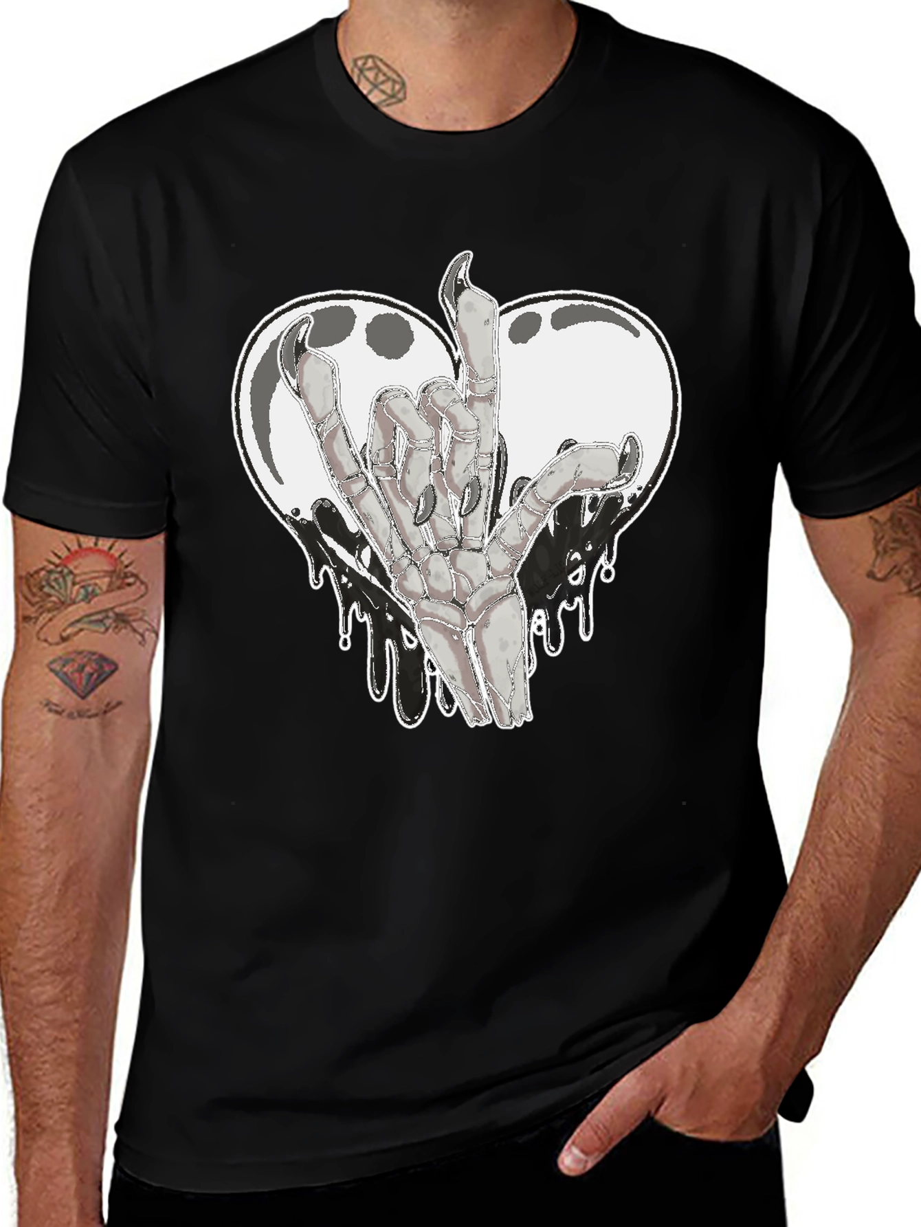 Variant 22 of Rock On Skeleton Hand Graphic Tee