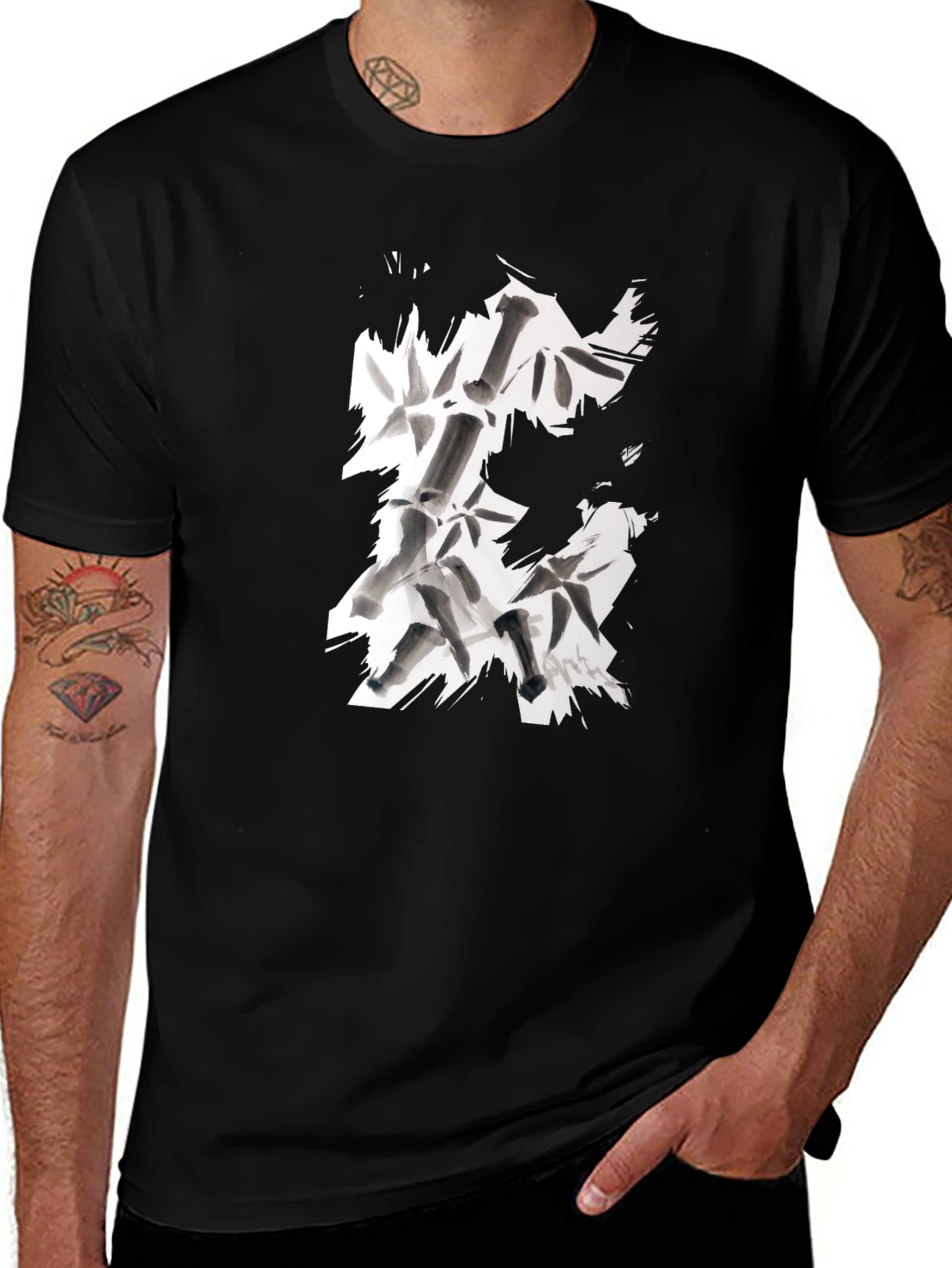 Variant 30 of Men's Black Bamboo Graphic Tee