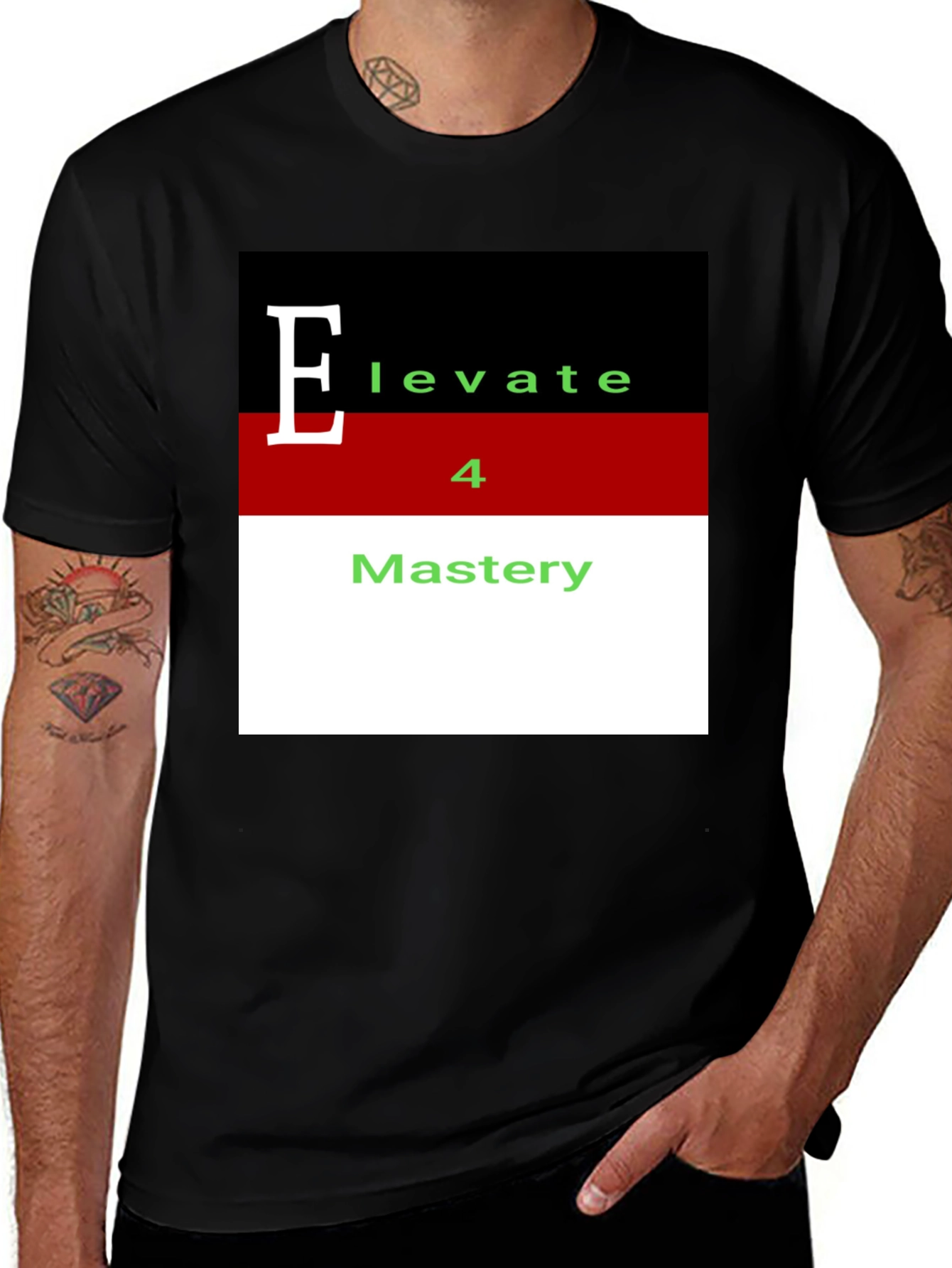 Variant 9 of Elevate 4 Mastery Graphic Tee - Black