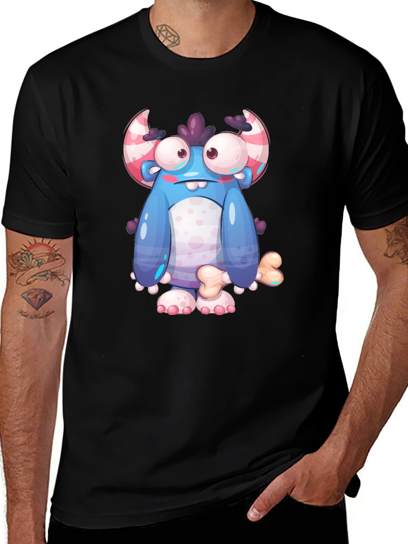 Variant 11 of Monster Graphic Black T-Shirt for Men