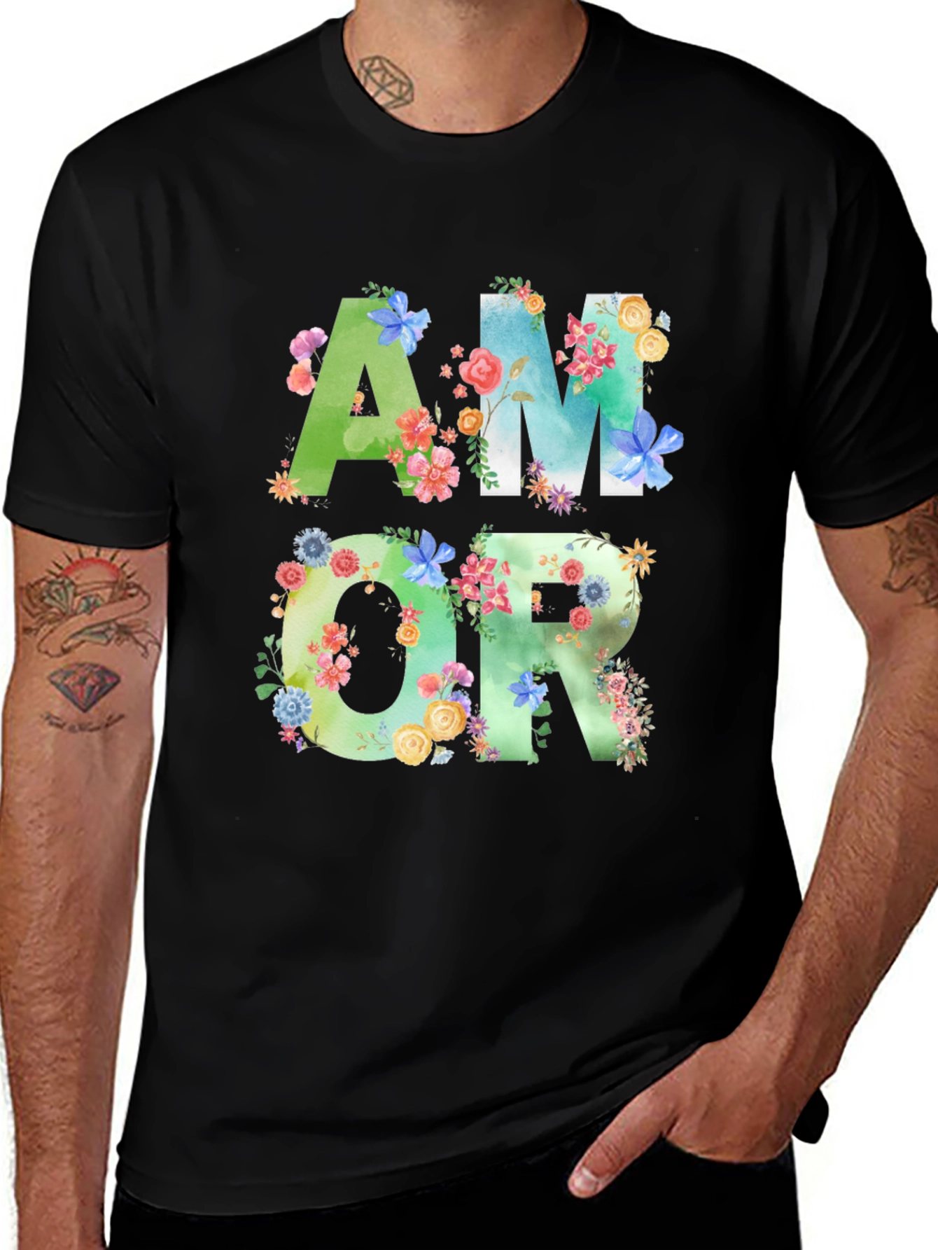 Variant 28 of Floral Amor T-Shirt - Stylish Graphic Tee