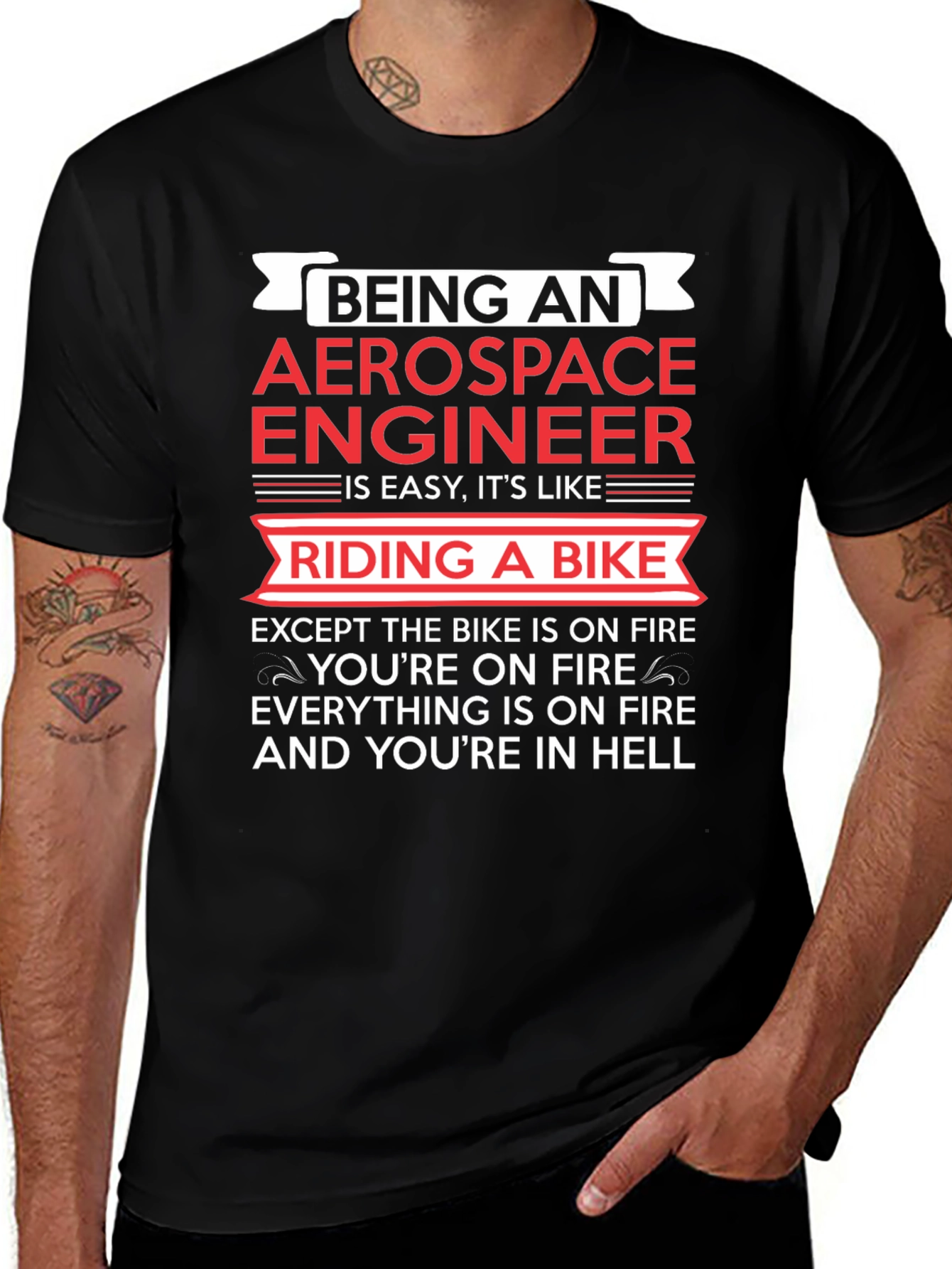Variant 4 of Aerospace Engineer Bike On Fire T-Shirt