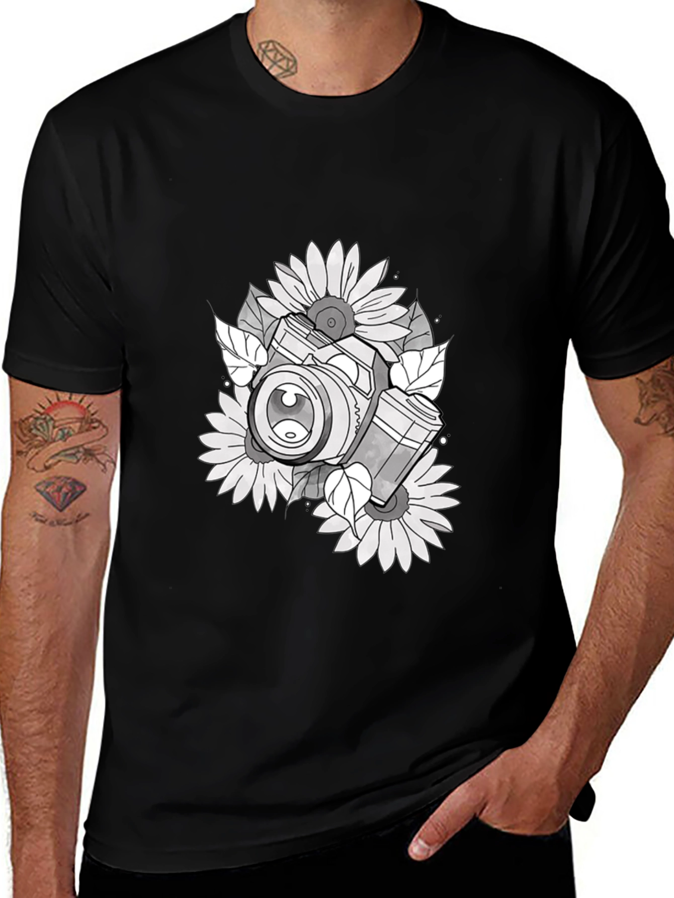 Variant 21 of Camera & Sunflower Graphic Tee