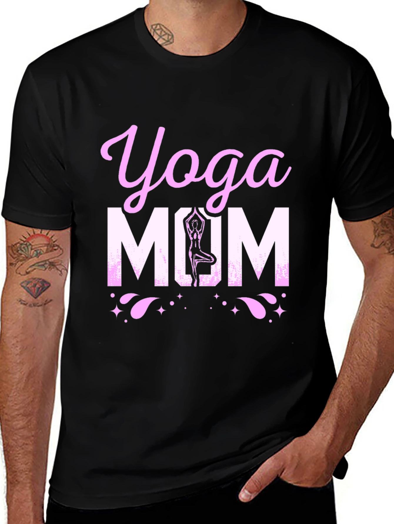 Variant 25 of Yoga Mom Black Graphic T-Shirt