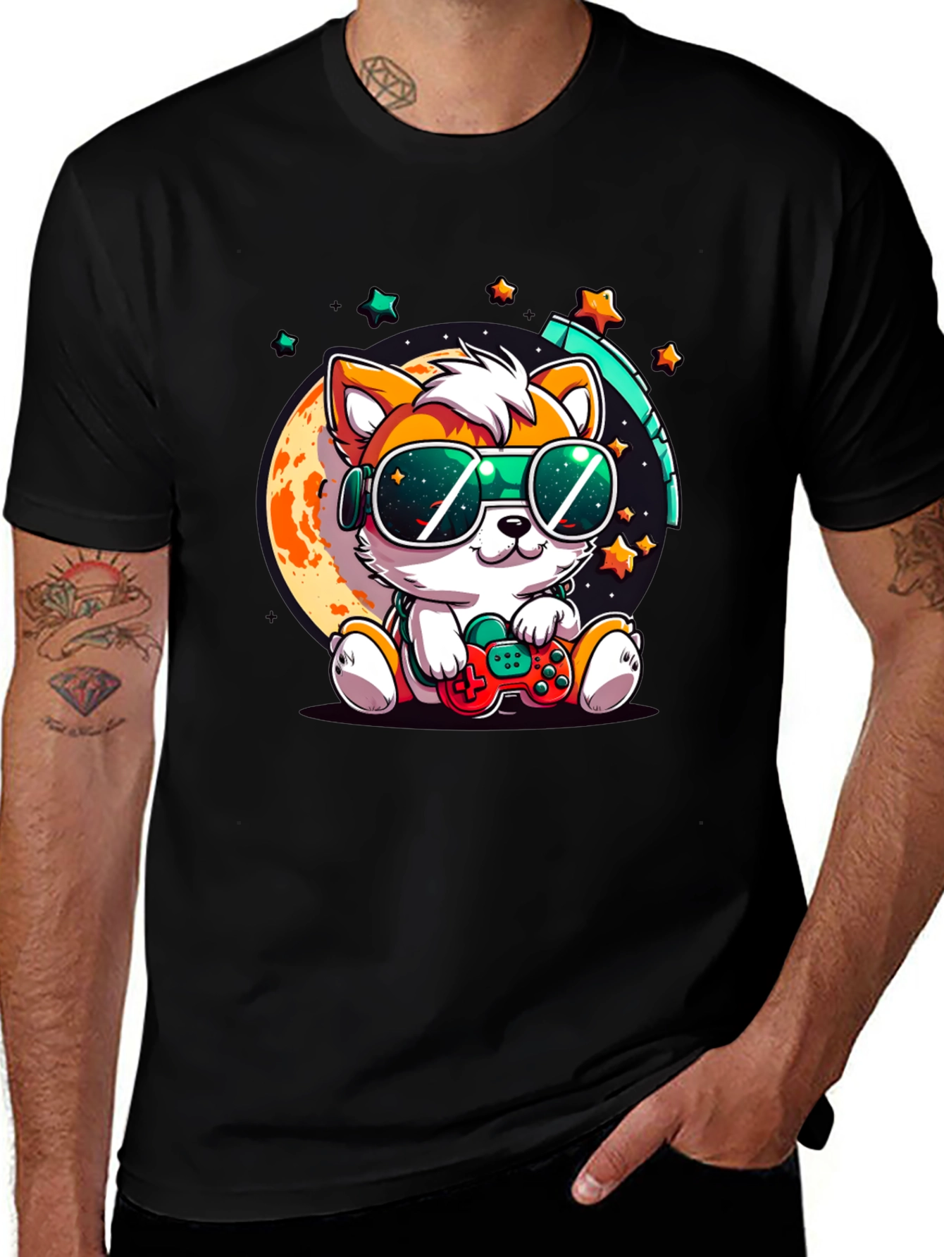 Variant 11 of Cool Gamer Pup T-Shirt - Playful & Stylish!