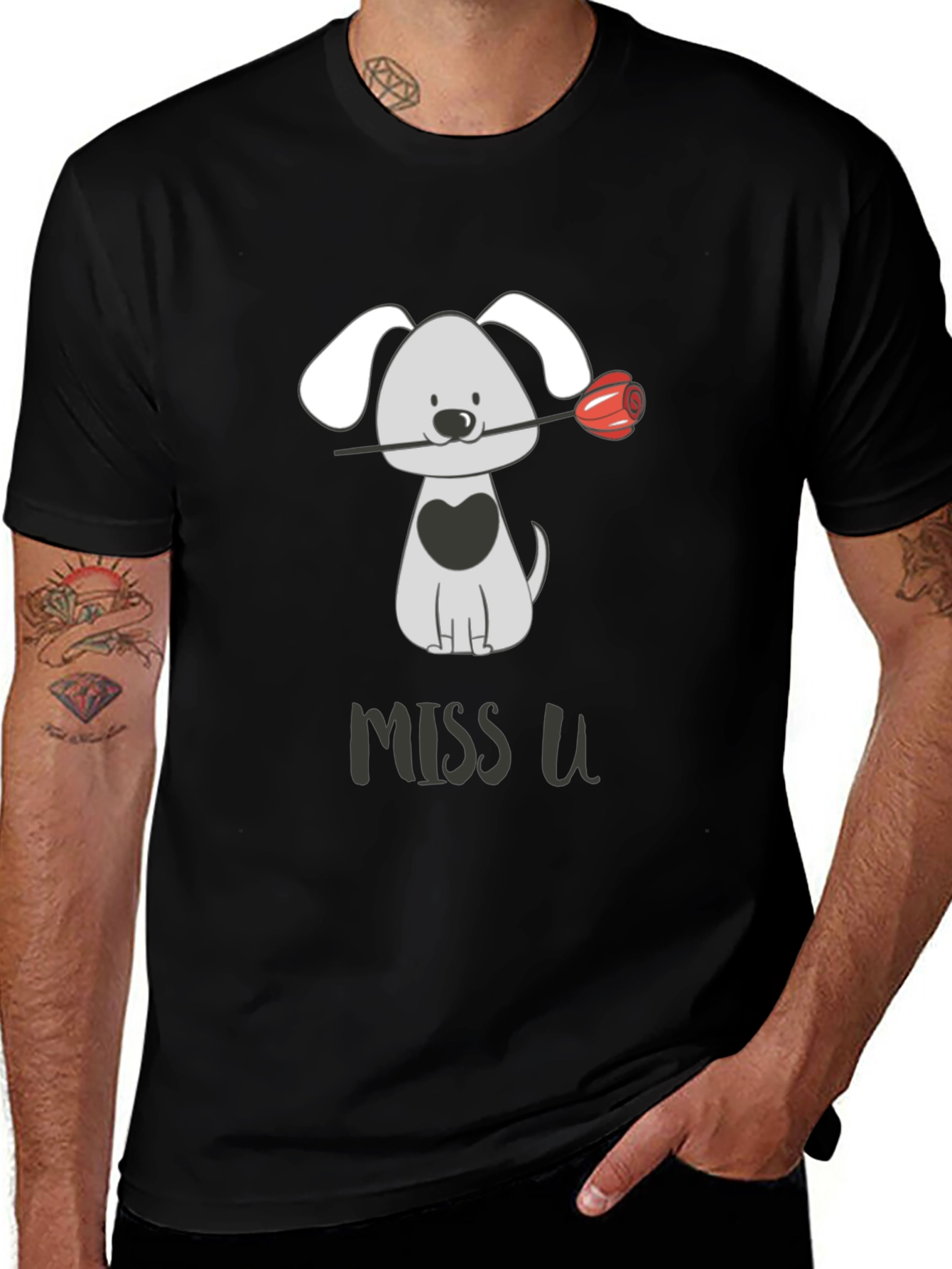 Variant 19 of Miss U Dog Graphic Tee - Cute Casual Style