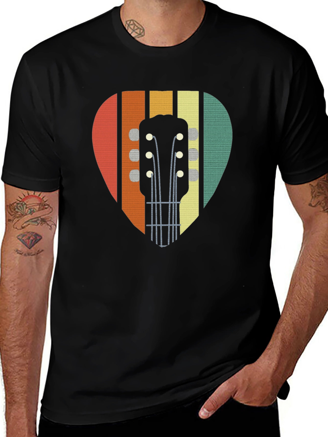 Variant 2 of Retro Guitar Pick T-Shirt