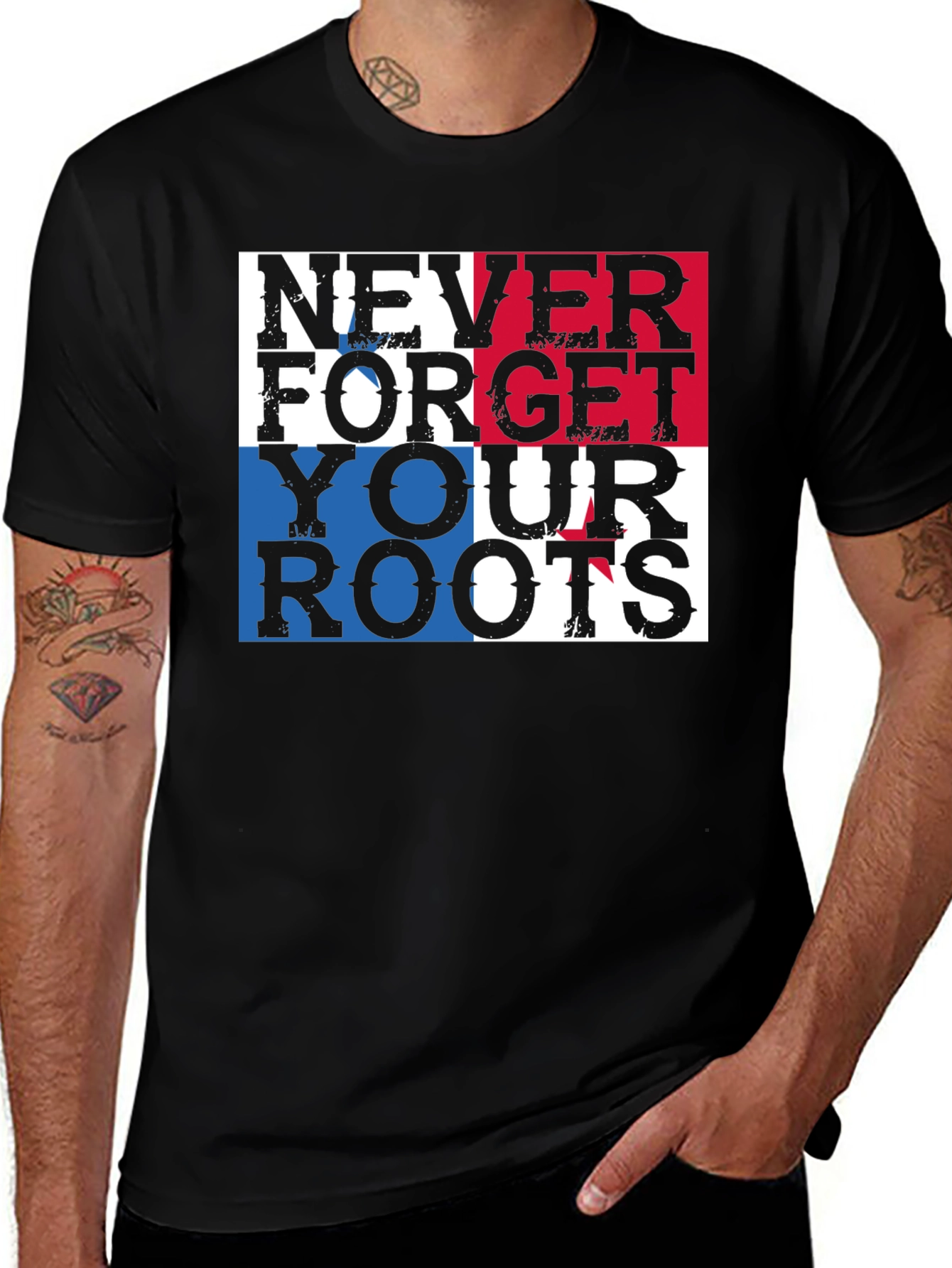 Variant 25 of Never Forget Your Roots T-Shirt Black