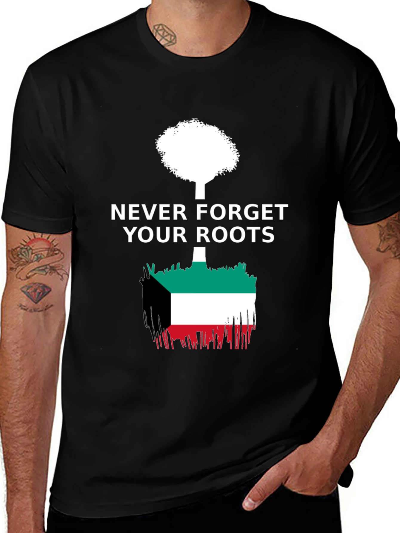 Never Forget Roots Kuwait Flag T-Shirt