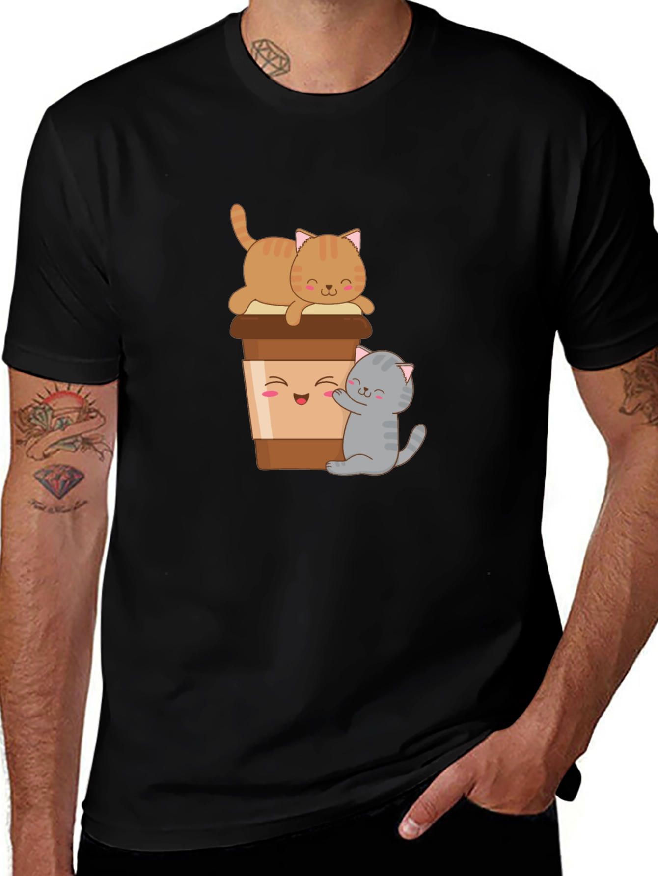 Variant 26 of Cute Coffee Cat T-Shirt