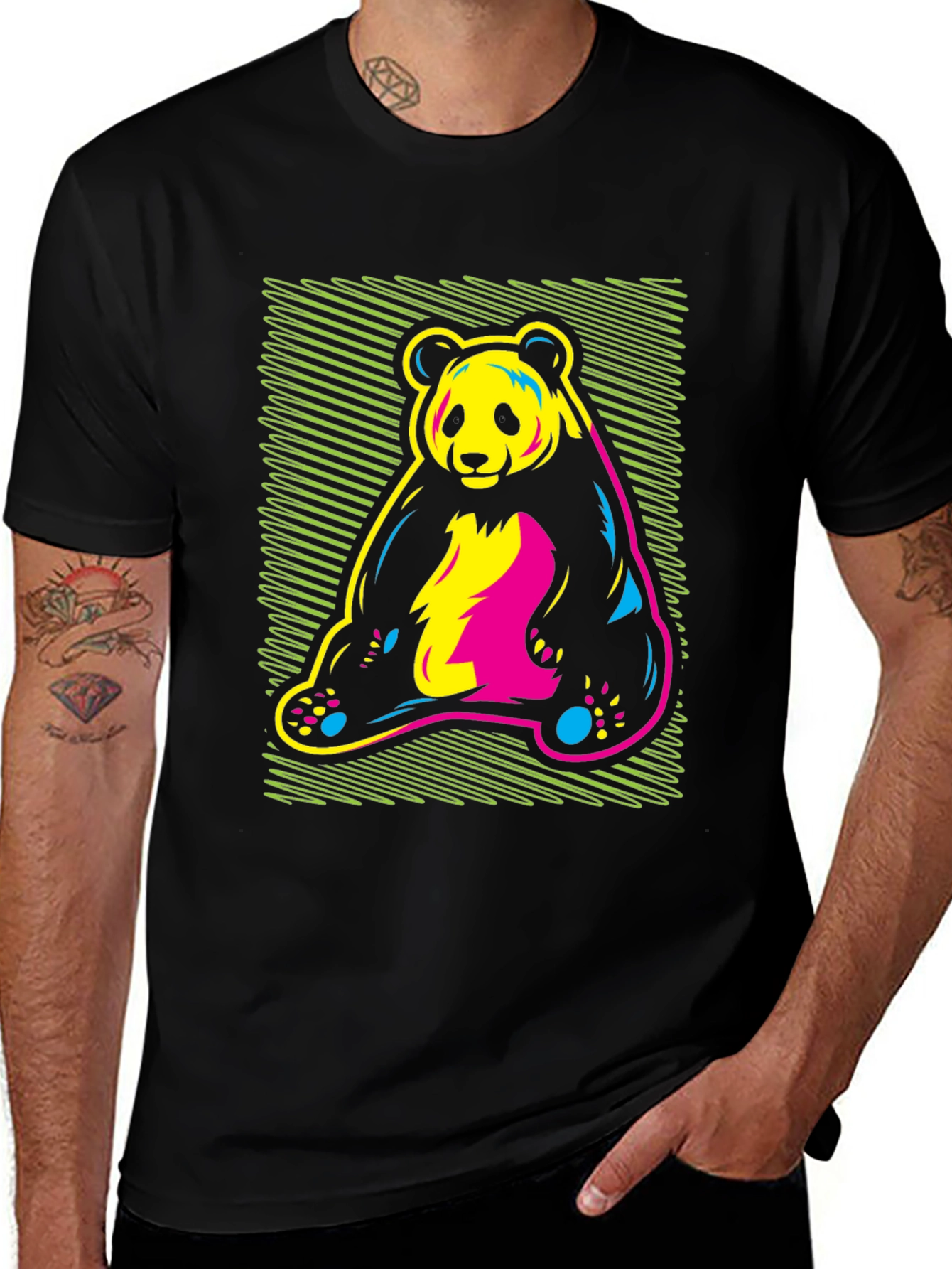 Variant 8 of Vivid Panda Graphic Tee - Modern Style