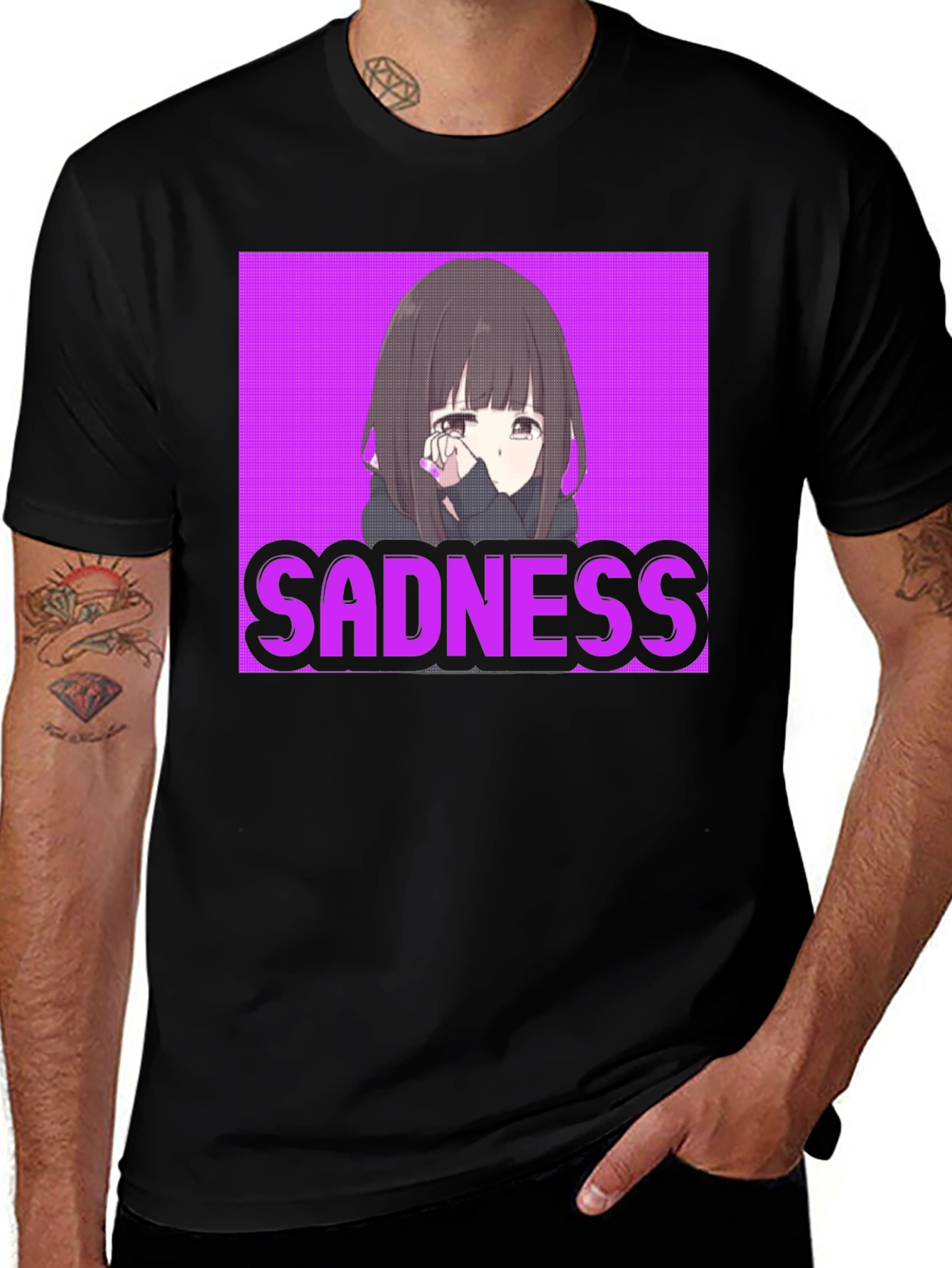 Variant 11 of Sadness Anime Girl T-Shirt - Streetwear Graphic Tee
