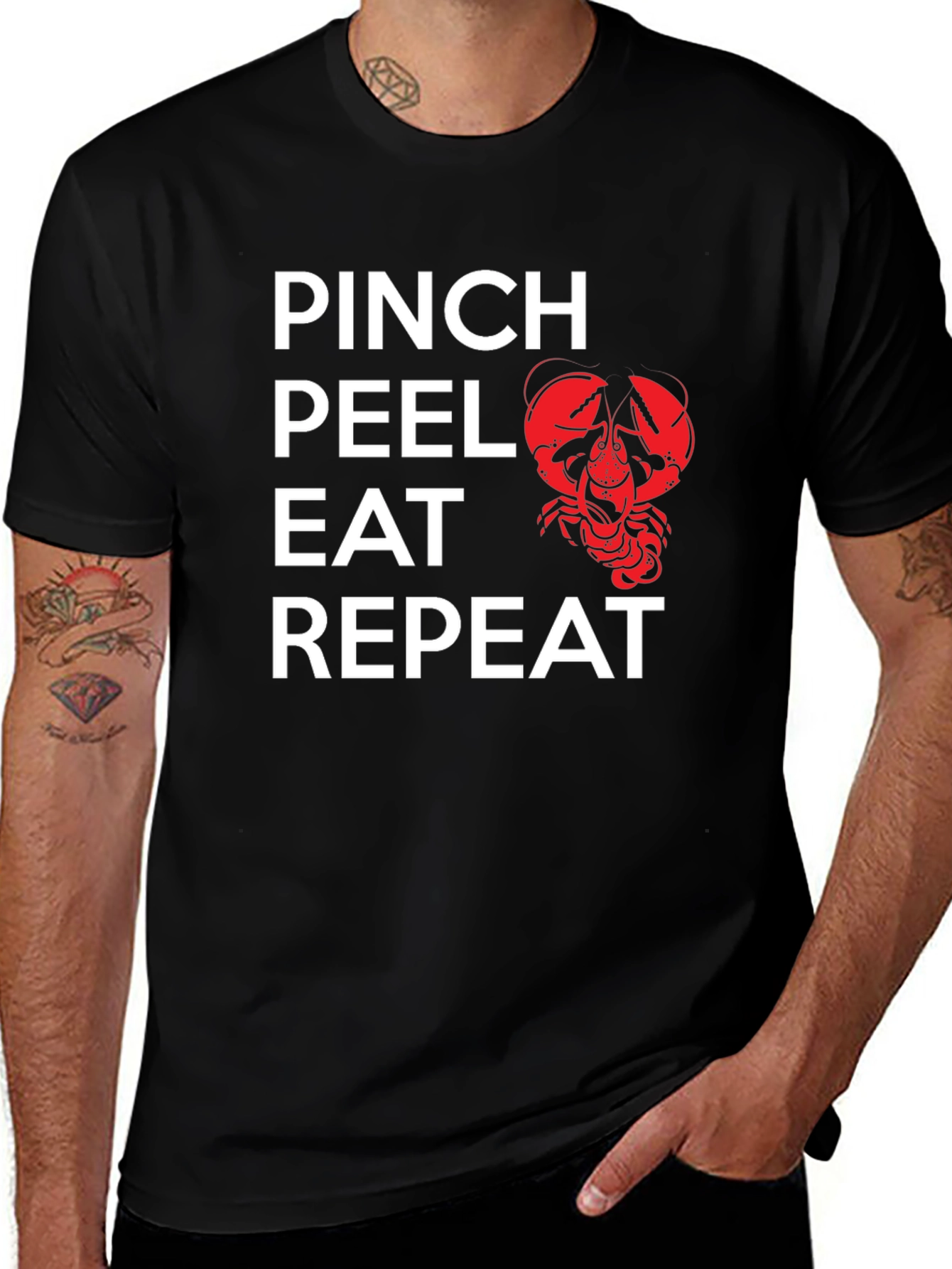 Pinch Peel Eat Repeat Crawfish Graphic Tee