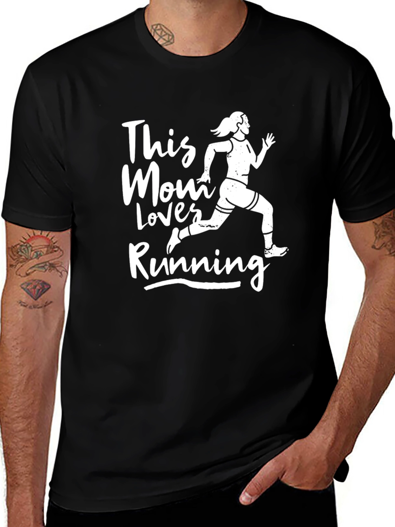 Variant 28 of This Mom Loves Running T-Shirt - Black
