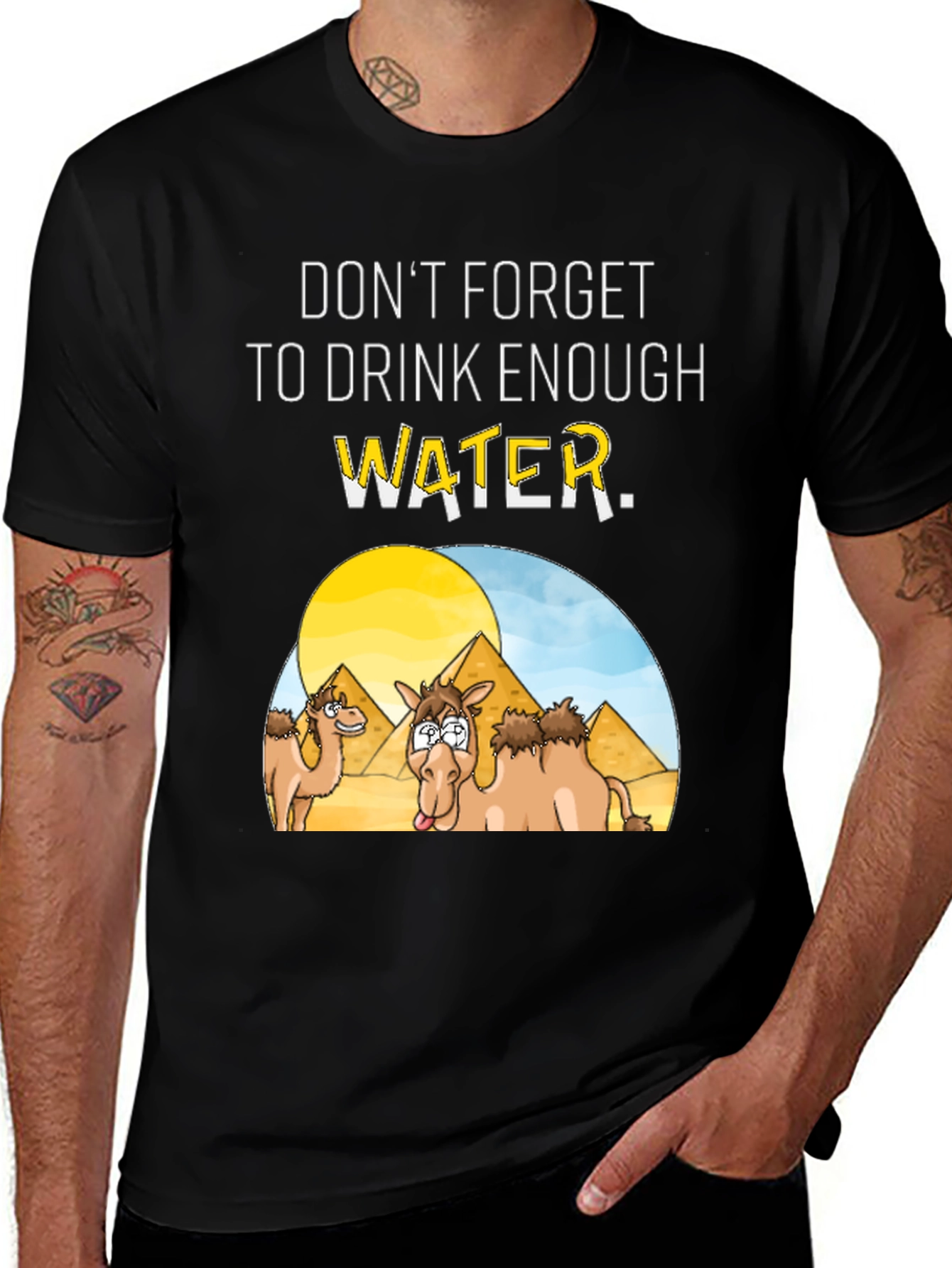 Variant 11 of Drink Enough Water Camel Graphic Tee