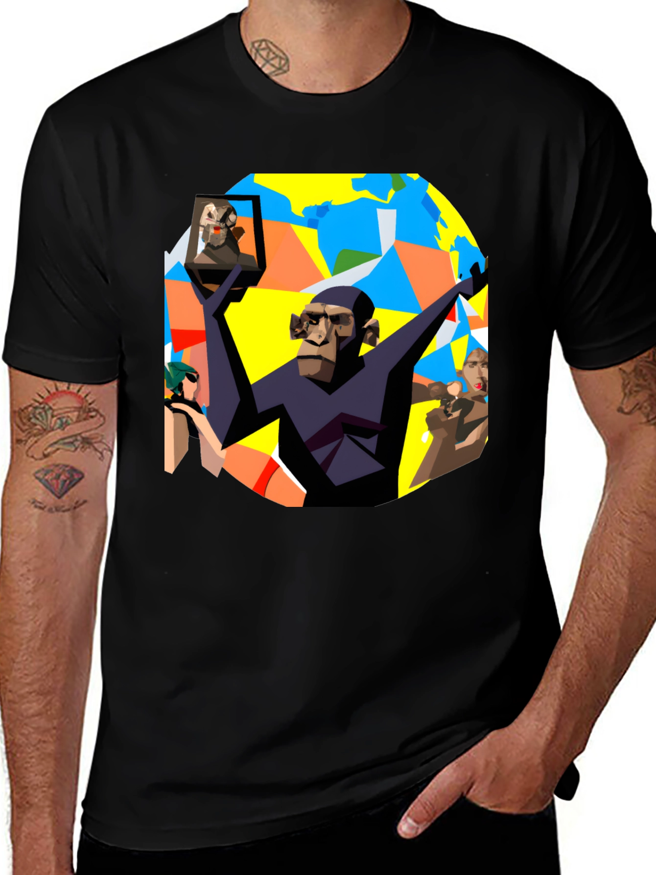 Variant 23 of Abstract Ape Graphic Tee - Unique Design
