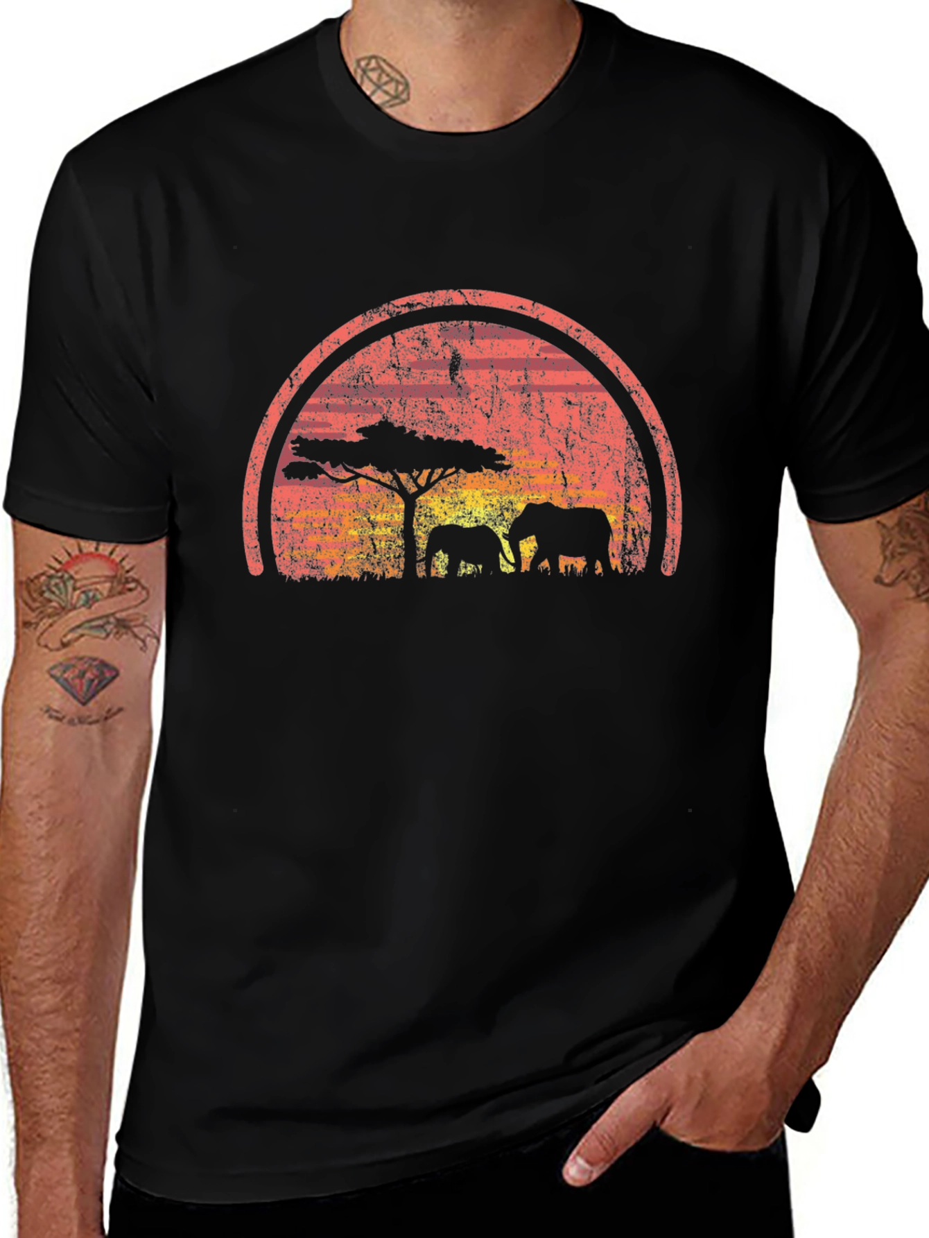 Variant 17 of Savanna Sunset Elephant T-Shirt