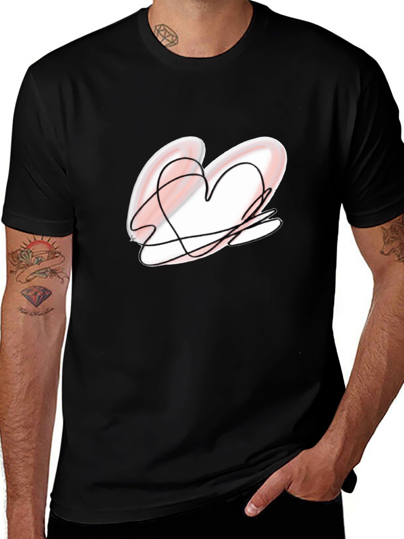 Variant 5 of Heart Scribble Black Tee - Unique Graphic Design