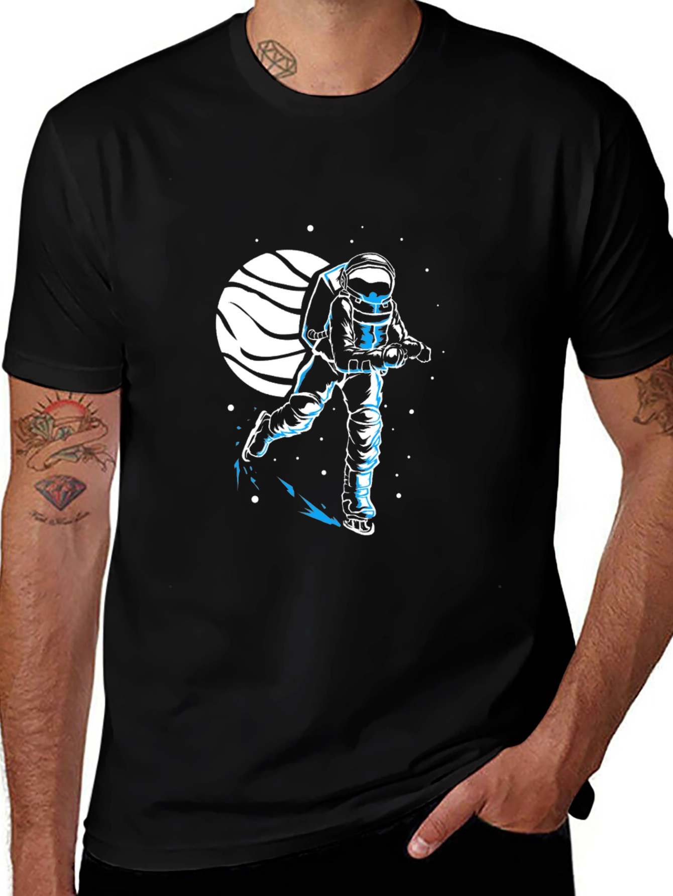 Variant 8 of Astronaut in Space Black T-Shirt