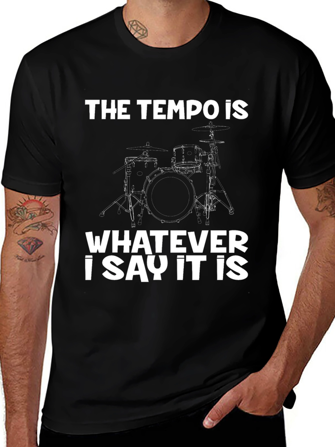 Variant 10 of Tempo Drummer T-Shirt - Musician Apparel