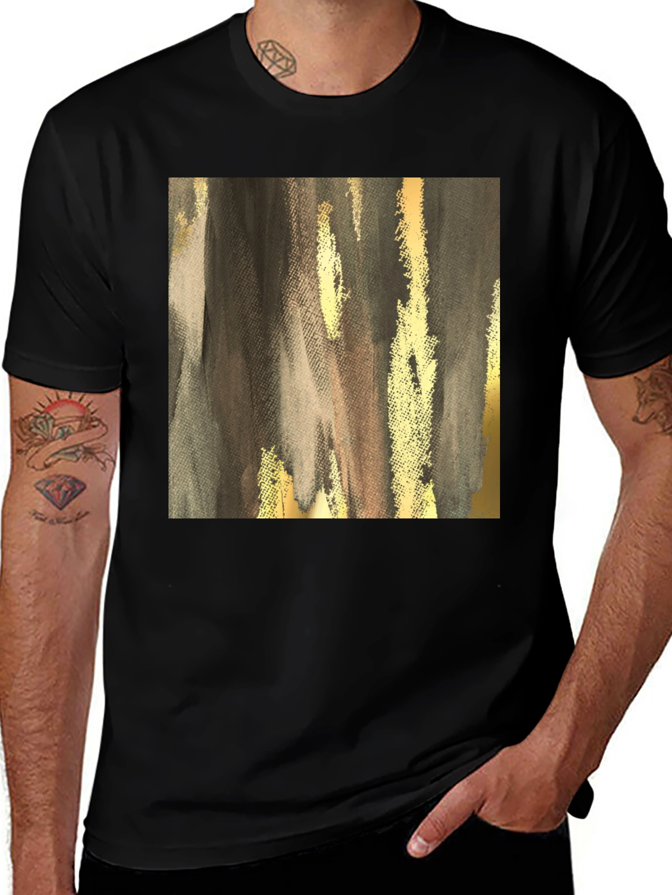 Variant 8 of Abstract Gold & Gray Graphic Tee