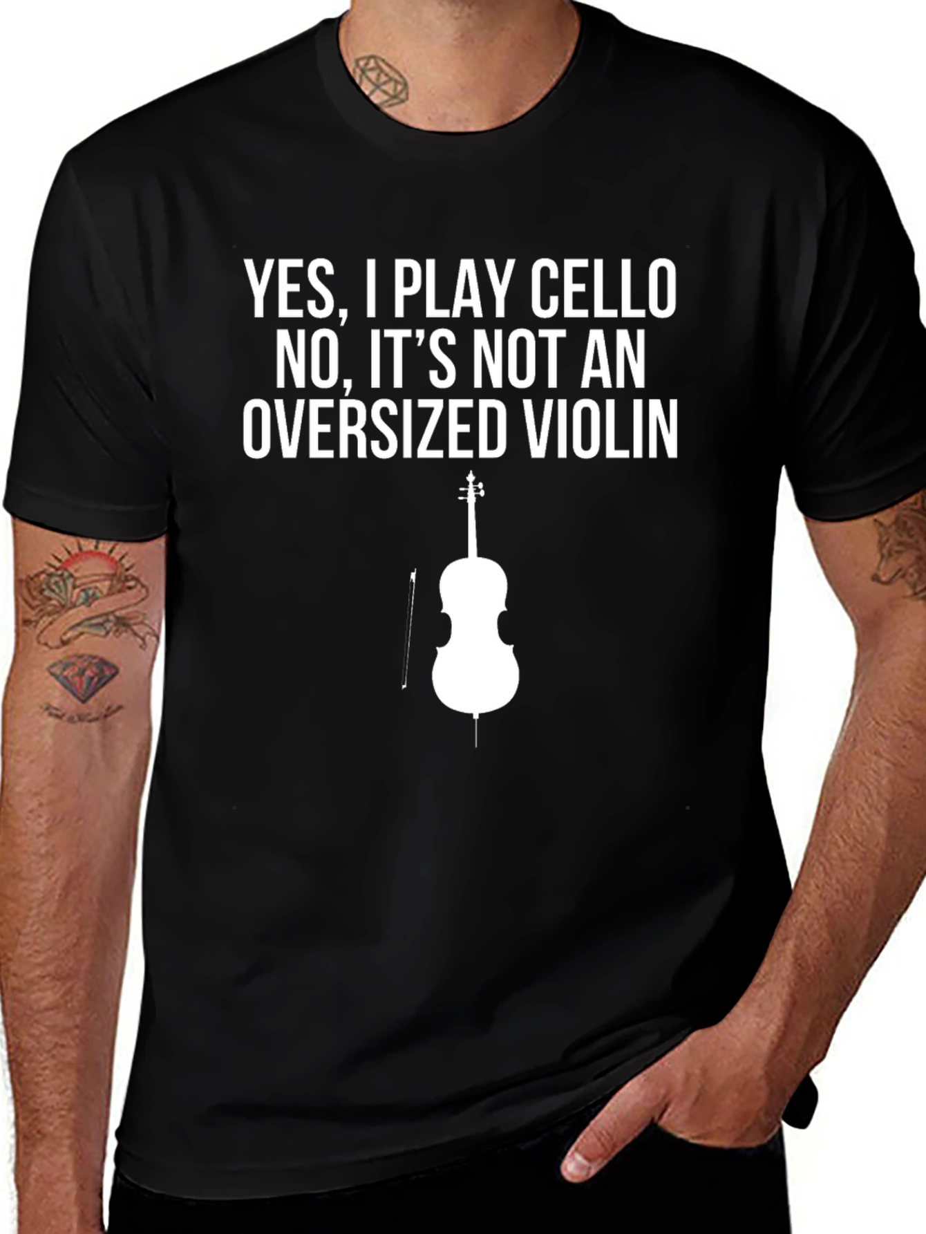 Variant 22 of Cello Player Graphic Tee - Not an Oversized Violin!