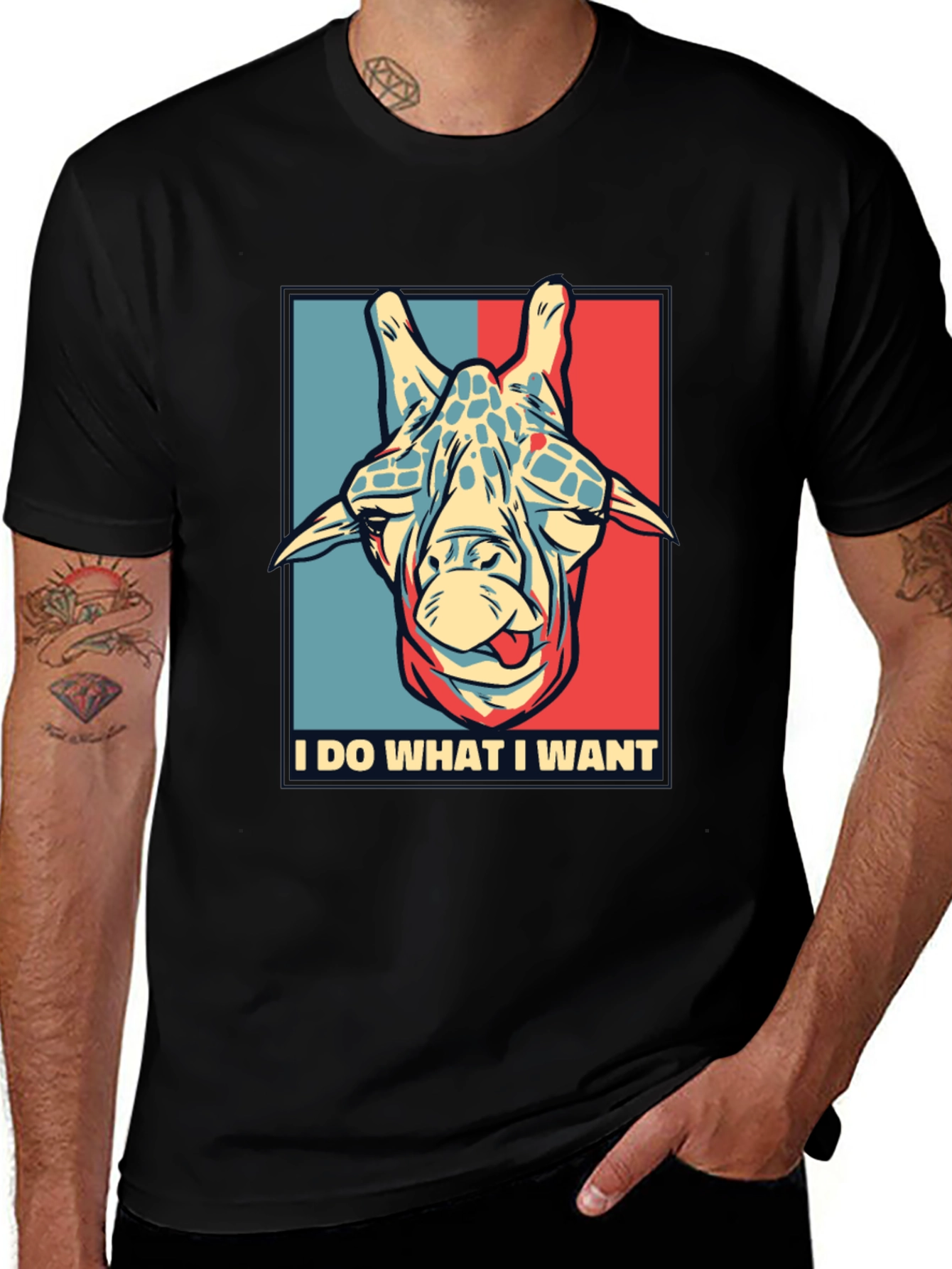 Variant 9 of I Do What I Want Giraffe Graphic Tee