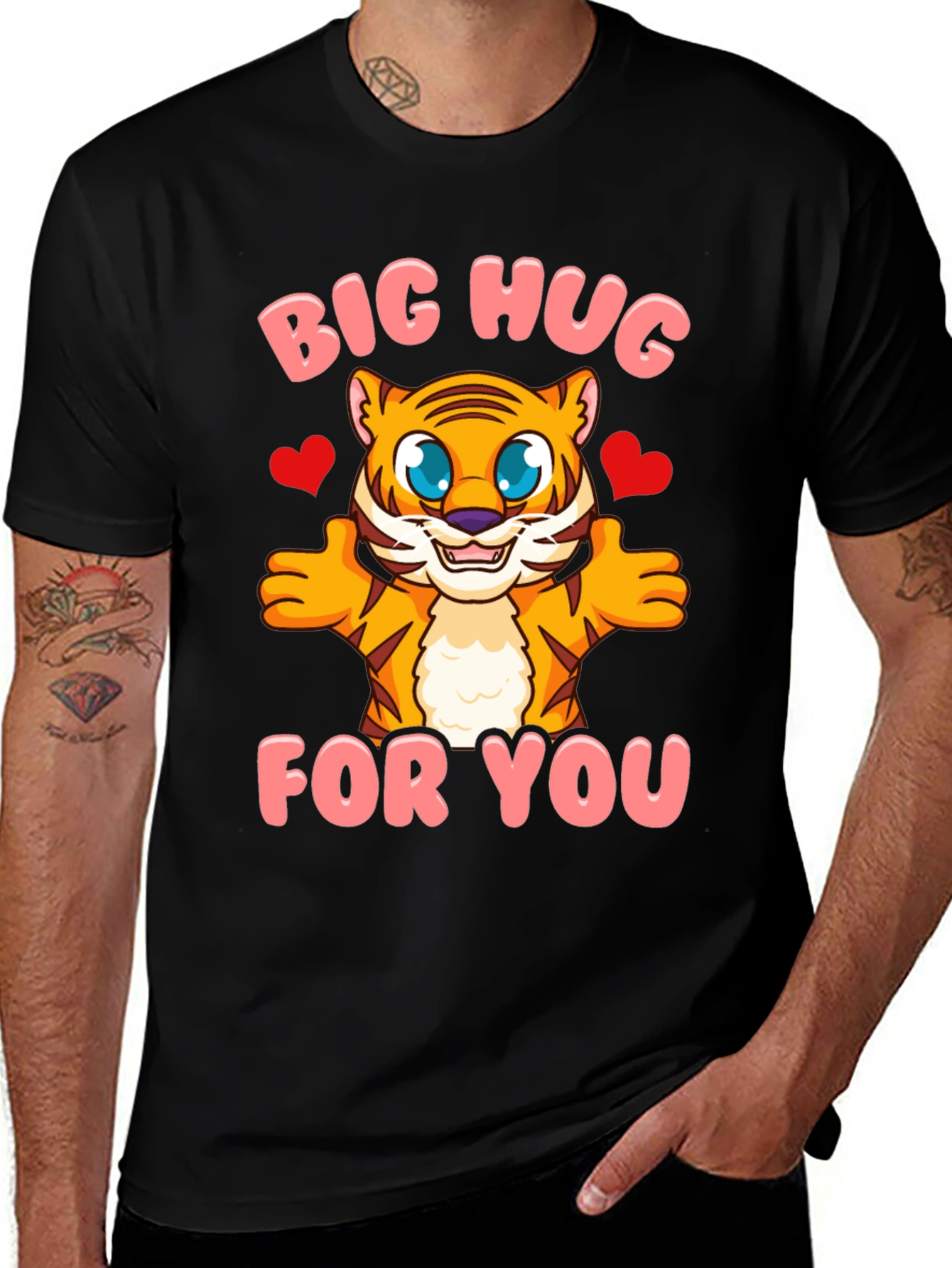 Variant 27 of Big Hug Tiger Graphic Tee - Black