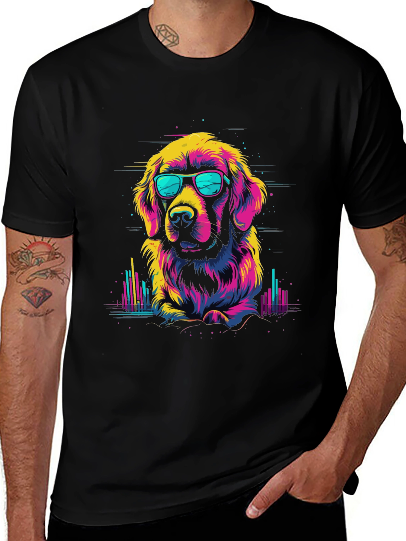 Variant 21 of Cool Golden Retriever Graphic Tee
