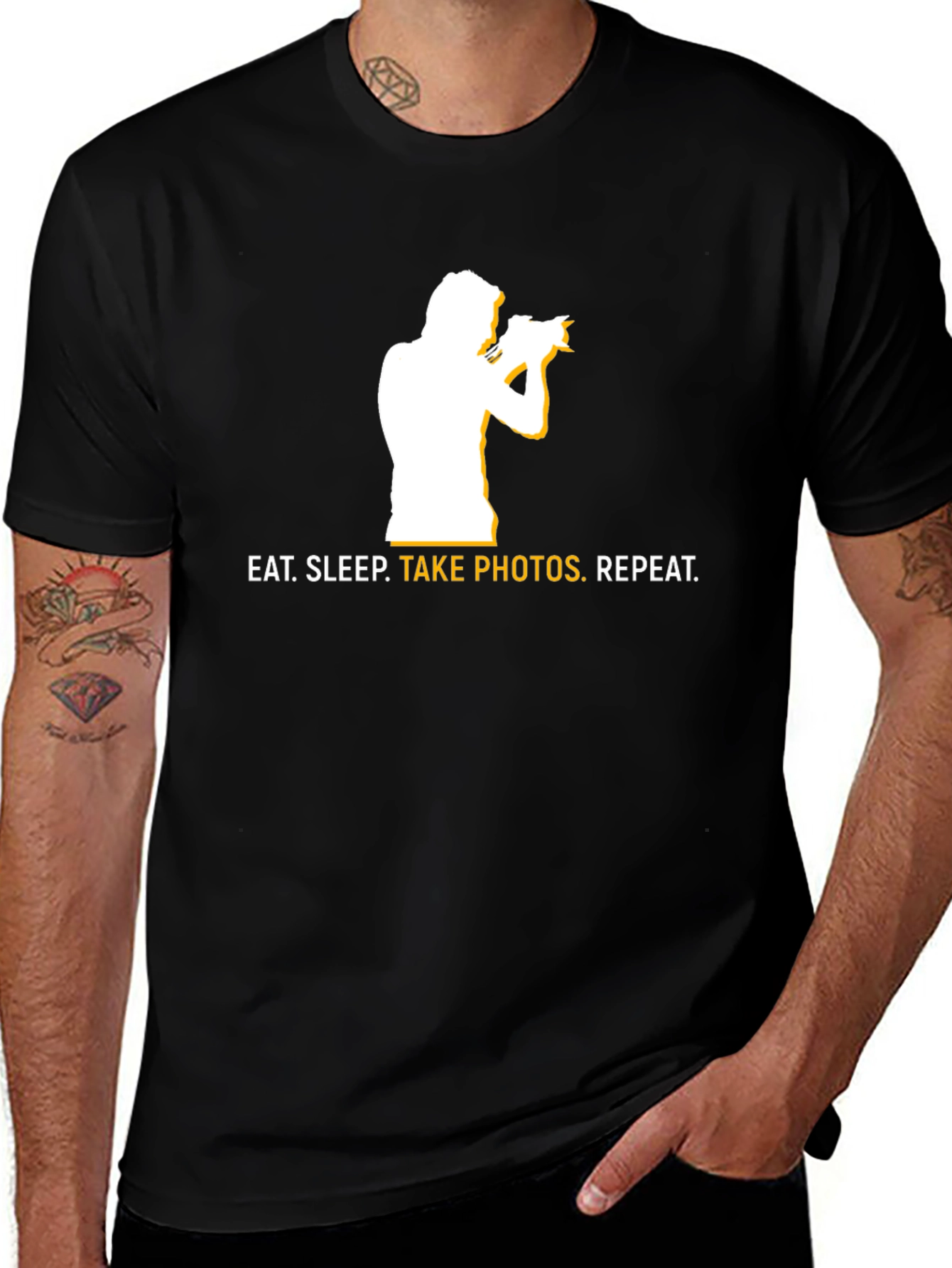 Variant 22 of Eat Sleep Take Photos Repeat Black T-Shirt
