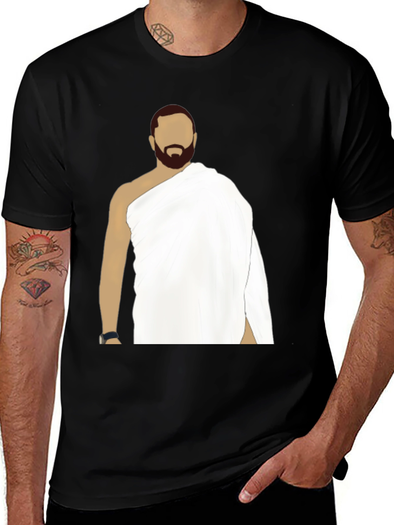 Variant 6 of Graphic Tee - Man with Beard and White Cloth