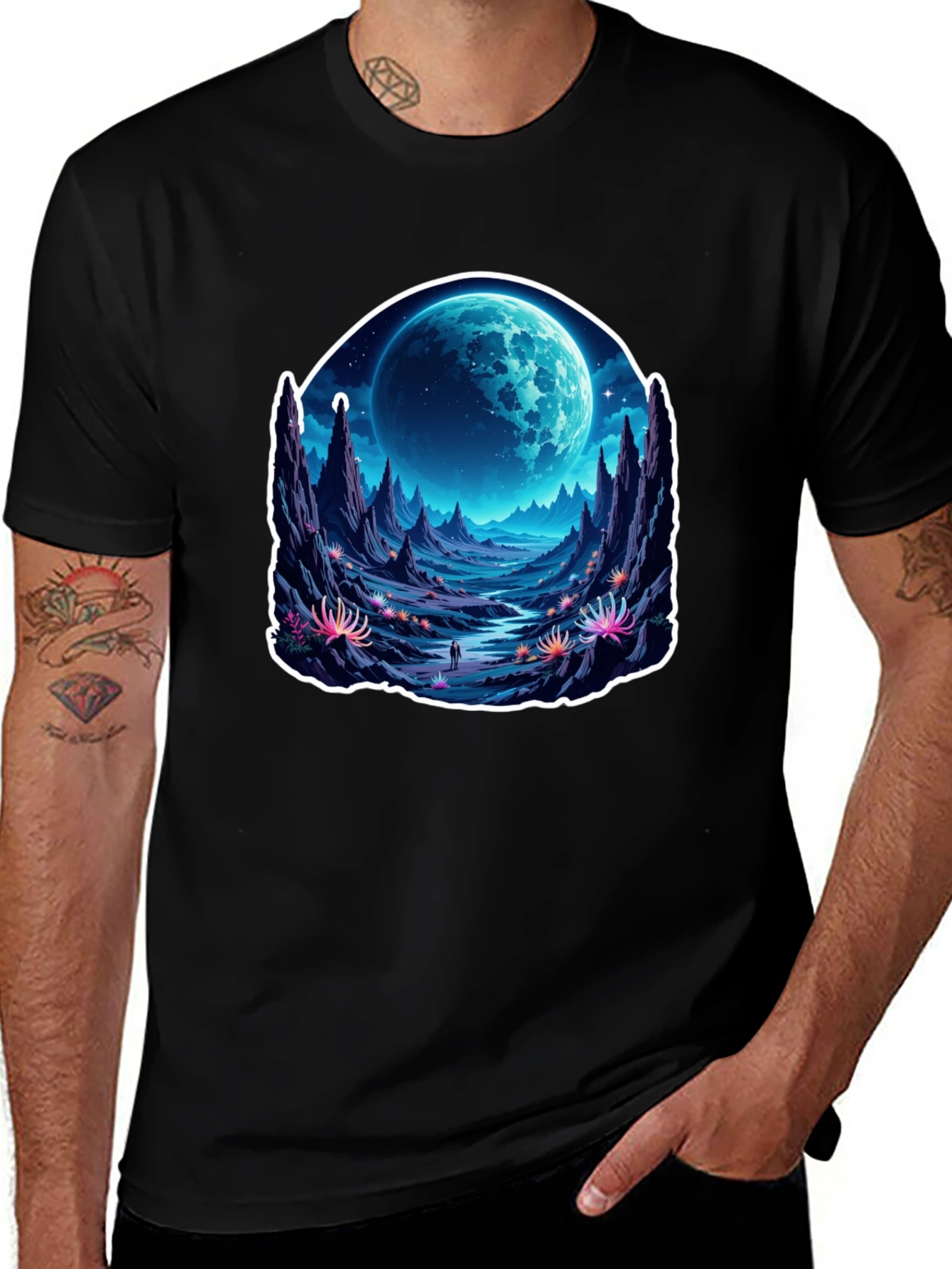 Variant 9 of Sci-Fi Moonscape Graphic Tee