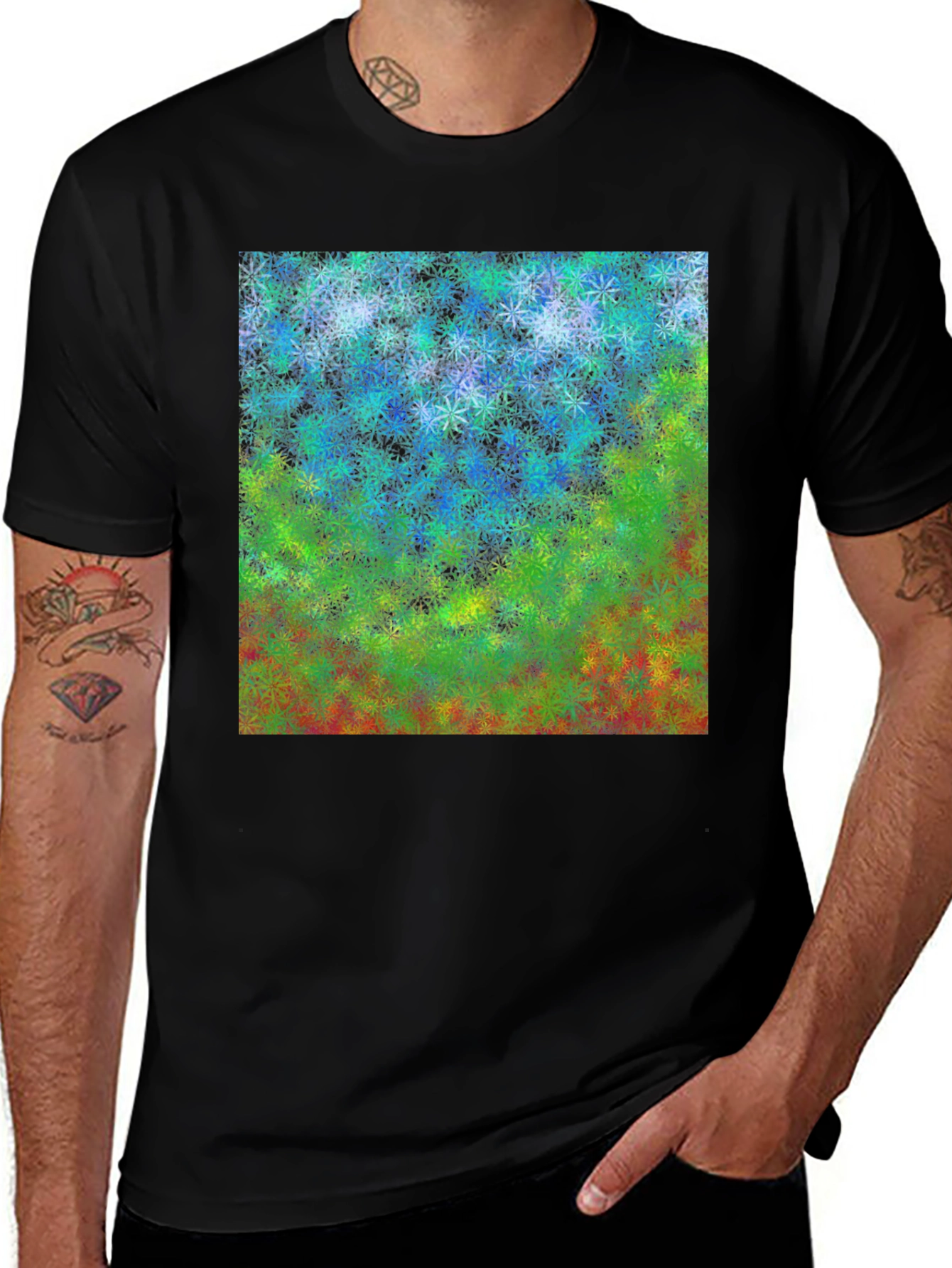 Variant 10 of Abstract Floral Graphic T-Shirt