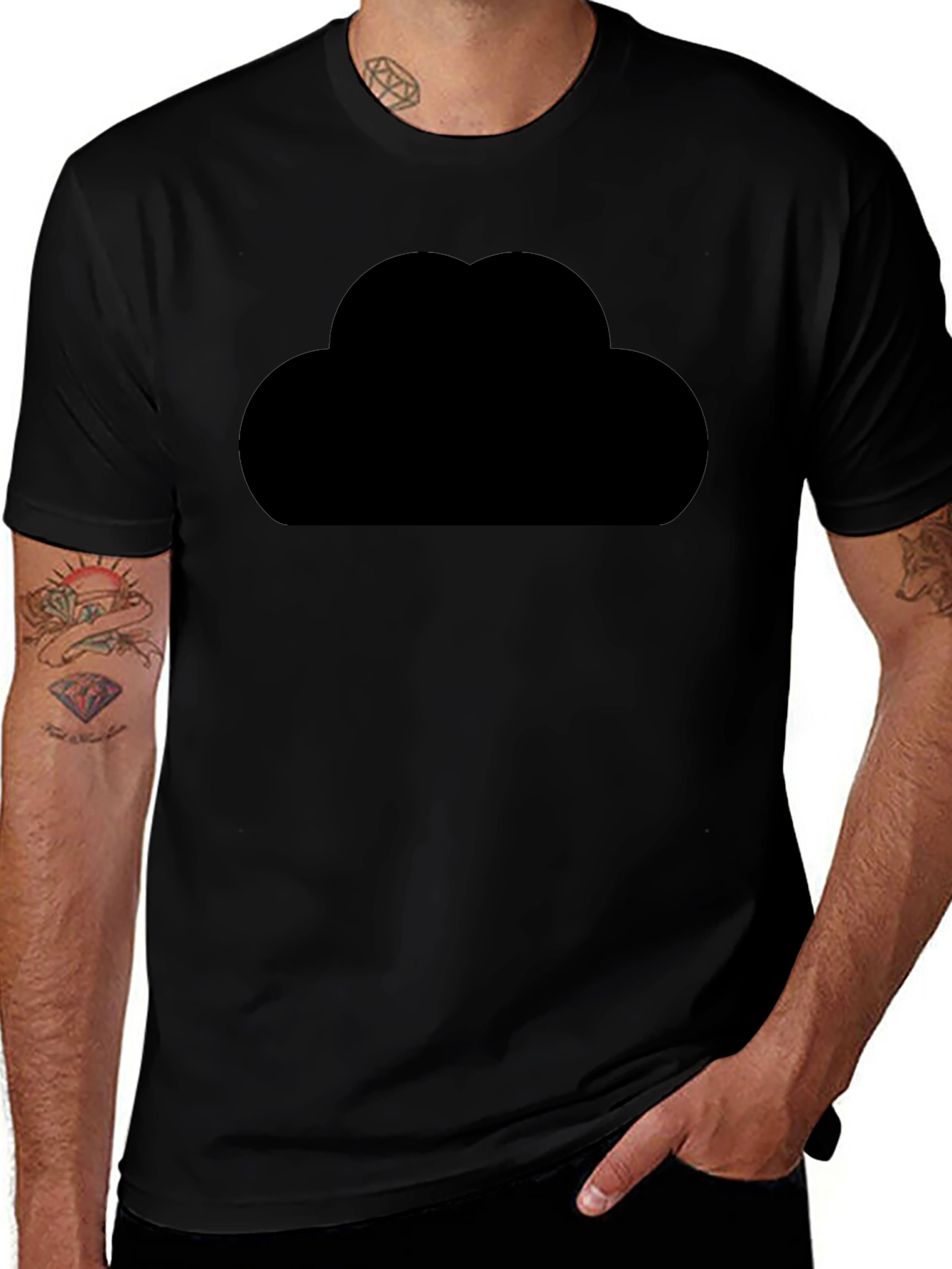 Variant 5 of Men's Black Cloud Graphic Tee - Casual Style
