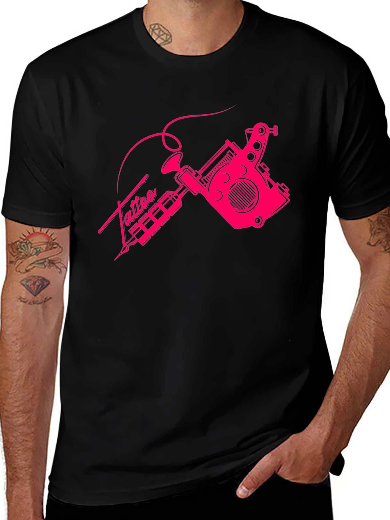 Variant 10 of Tattoo Machine Graphic Tee - Cool Black T-Shirt