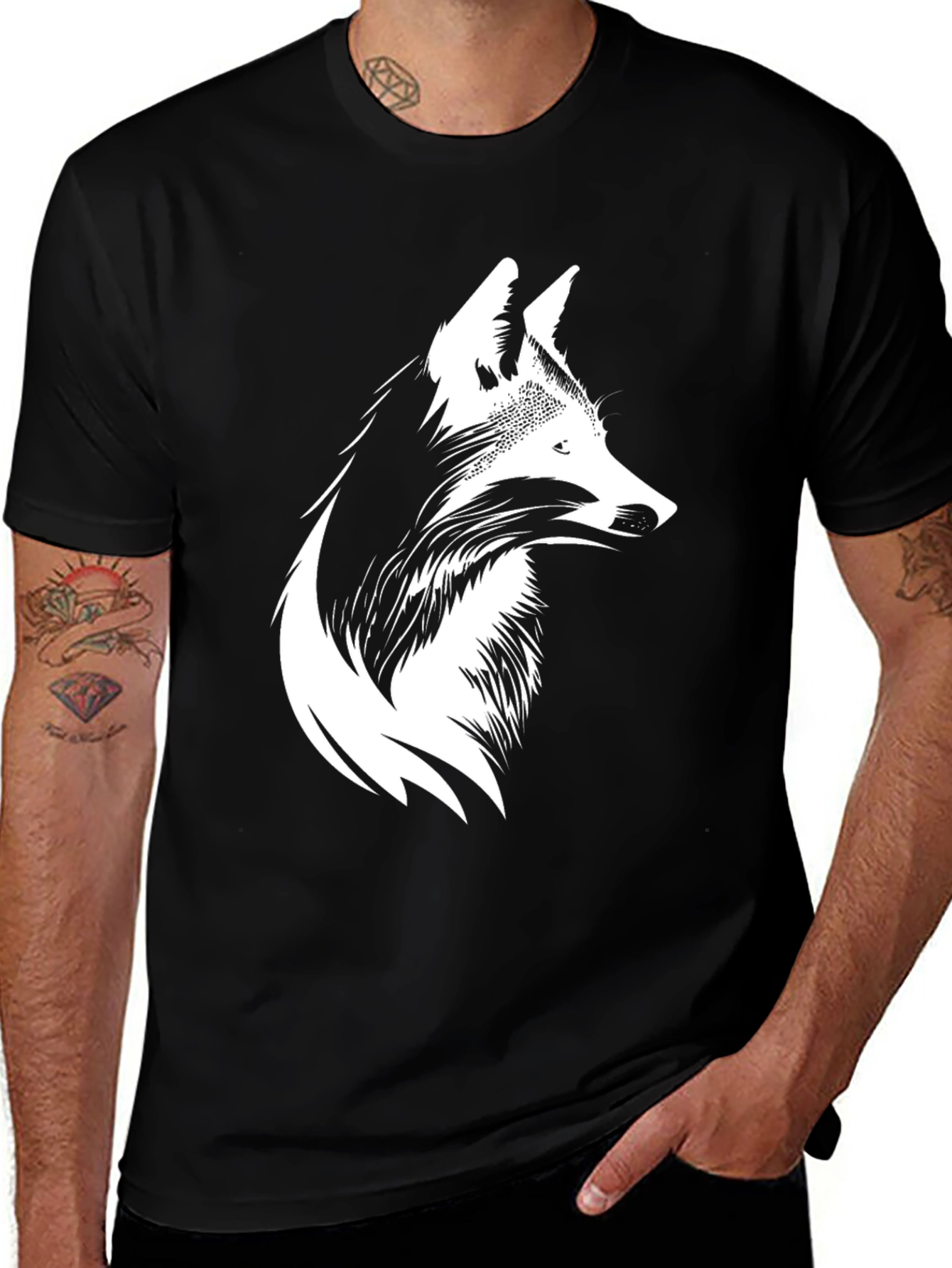 Variant 29 of Fox Graphic Tee - Modern Wildlife T-Shirt