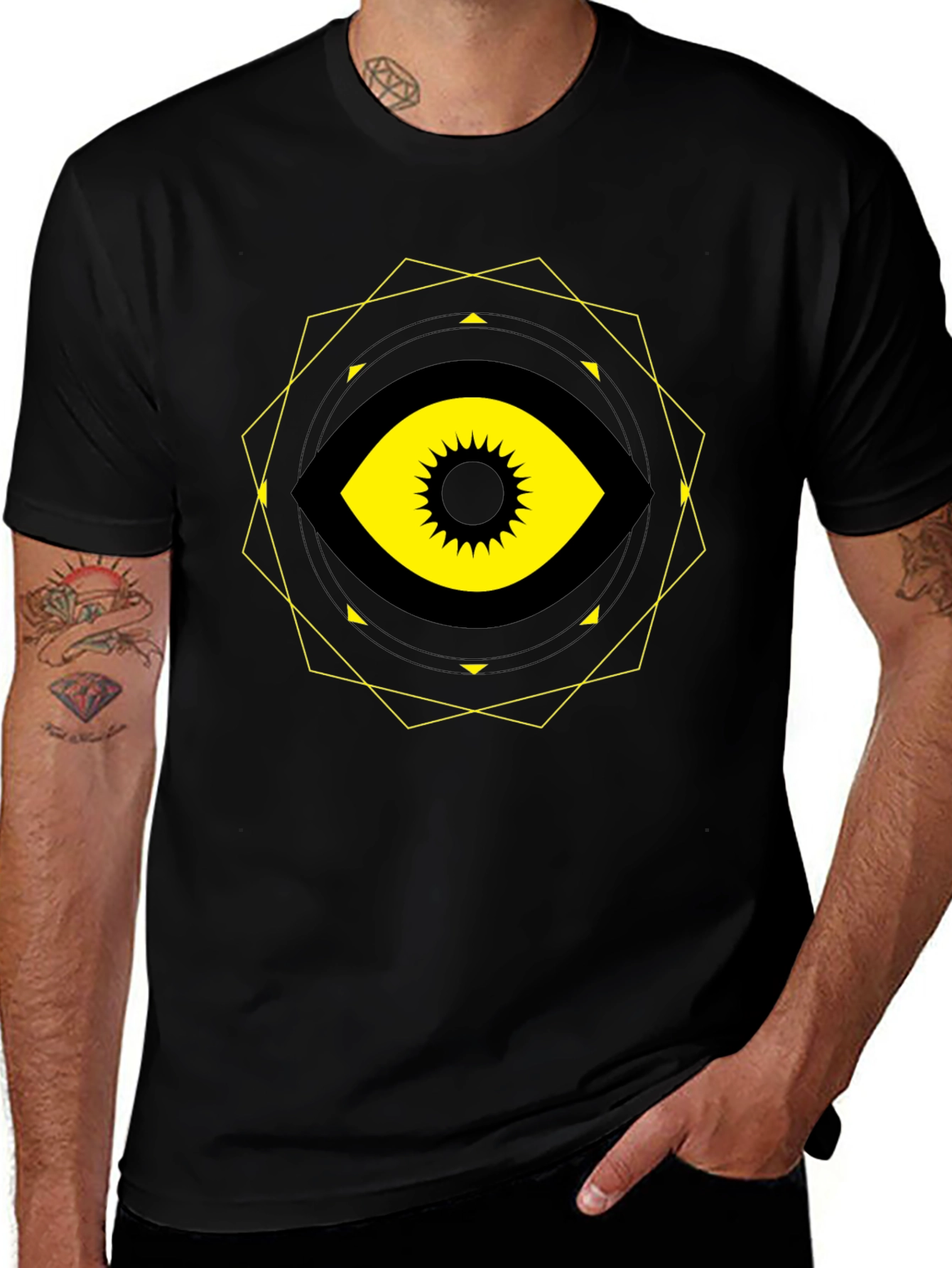 Variant 30 of Eye Mandala Graphic Black T-Shirt