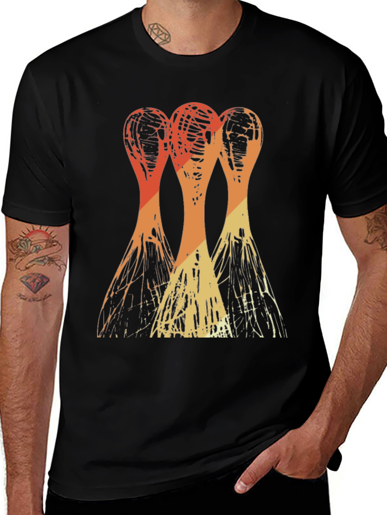 Variant 13 of Retro Bowling Pins Graphic Tee