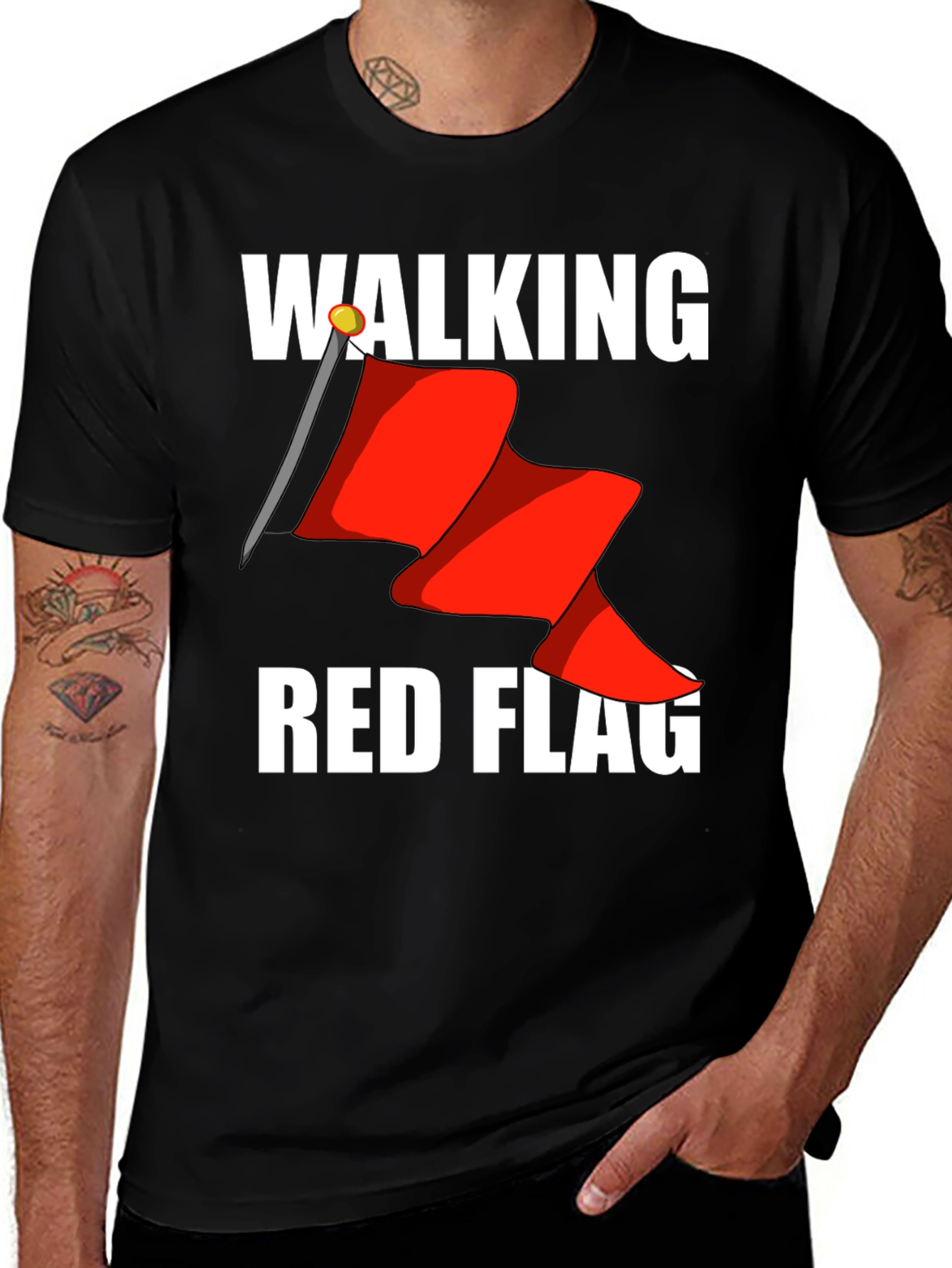 Variant 25 of Walking Red Flag Graphic T-Shirt