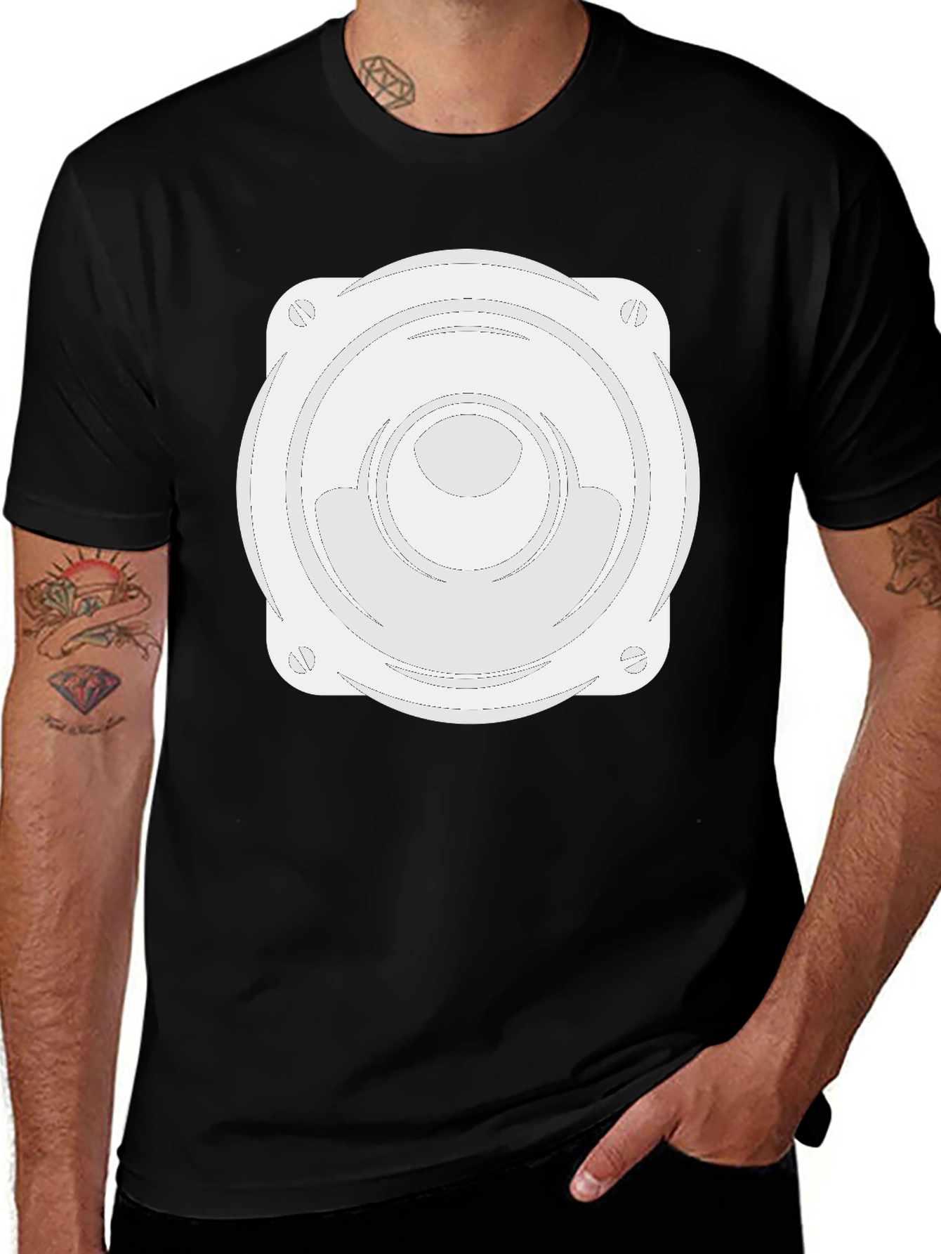 Variant 24 of Speaker Graphic Black T-Shirt