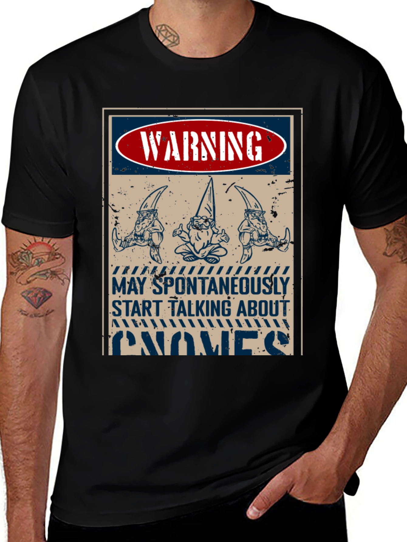 Variant 20 of Warning Gnomes T-Shirt - Funny Graphic Tee