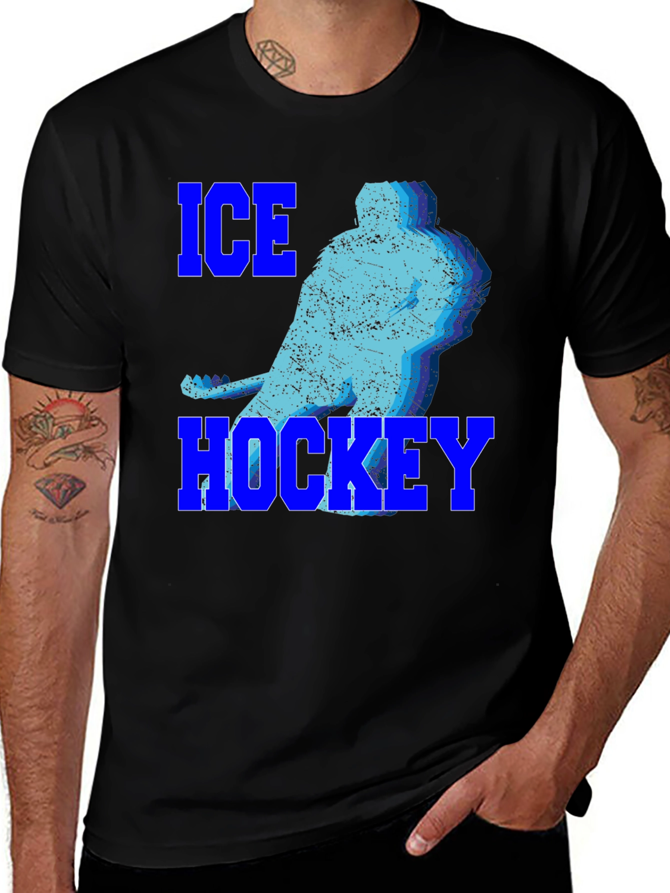 Variant 17 of Ice Hockey Graphic Tee - Sporty Men's T-Shirt