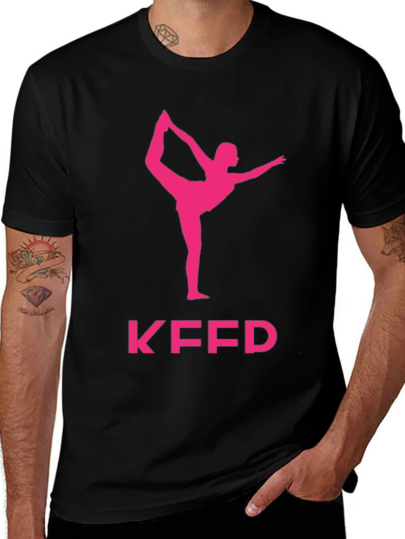 Variant 15 of Yoga Pose Graphic Tee - KFFD Black T-Shirt