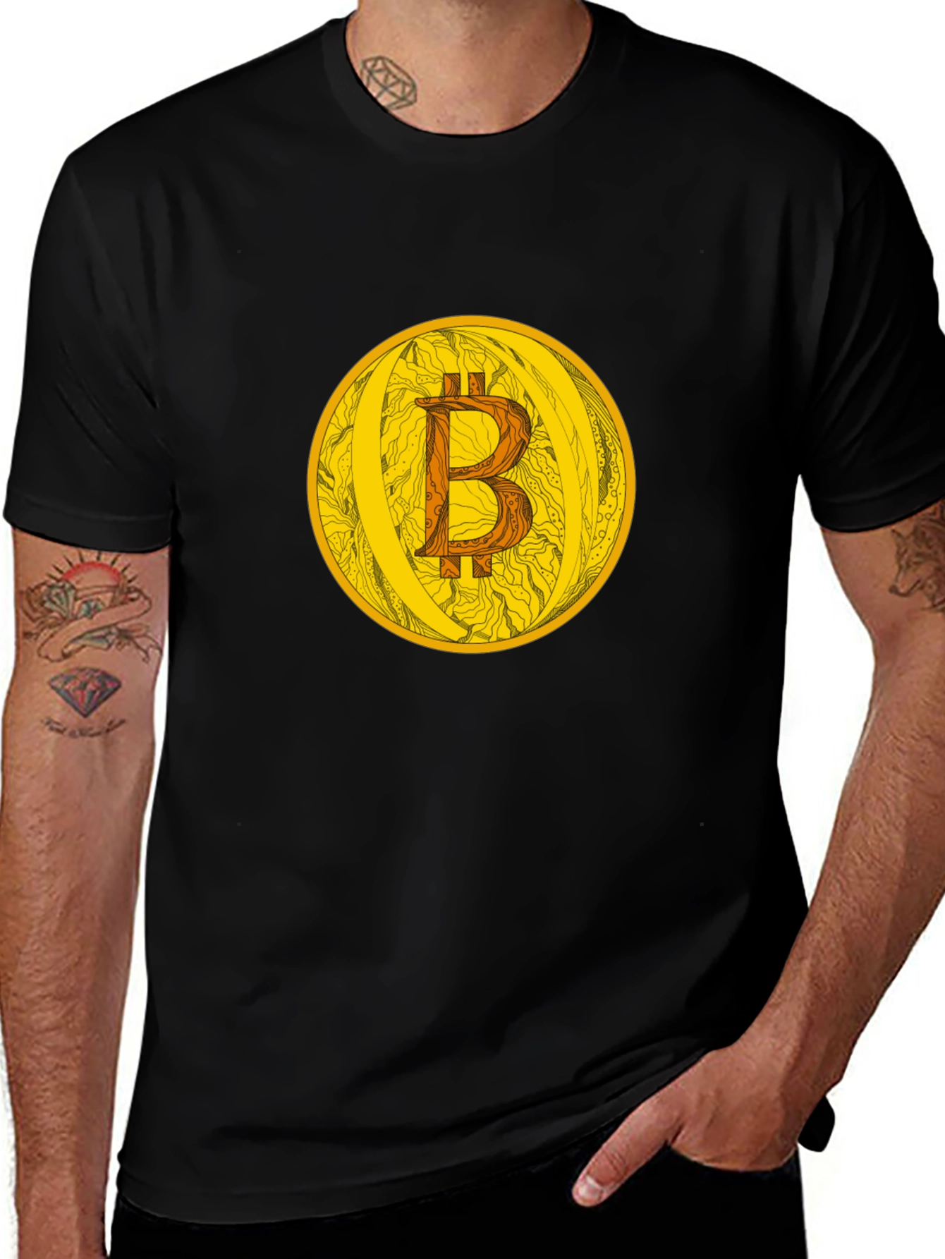 Variant 17 of Bitcoin Crypto Currency Graphic Tee - Black