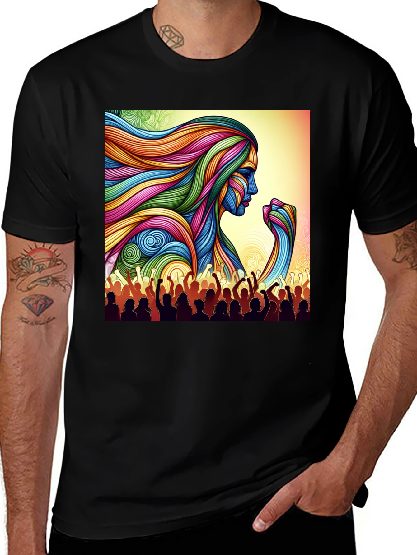 Variant 24 of Empowered Woman Graphic Tee - Vibrant Art Design