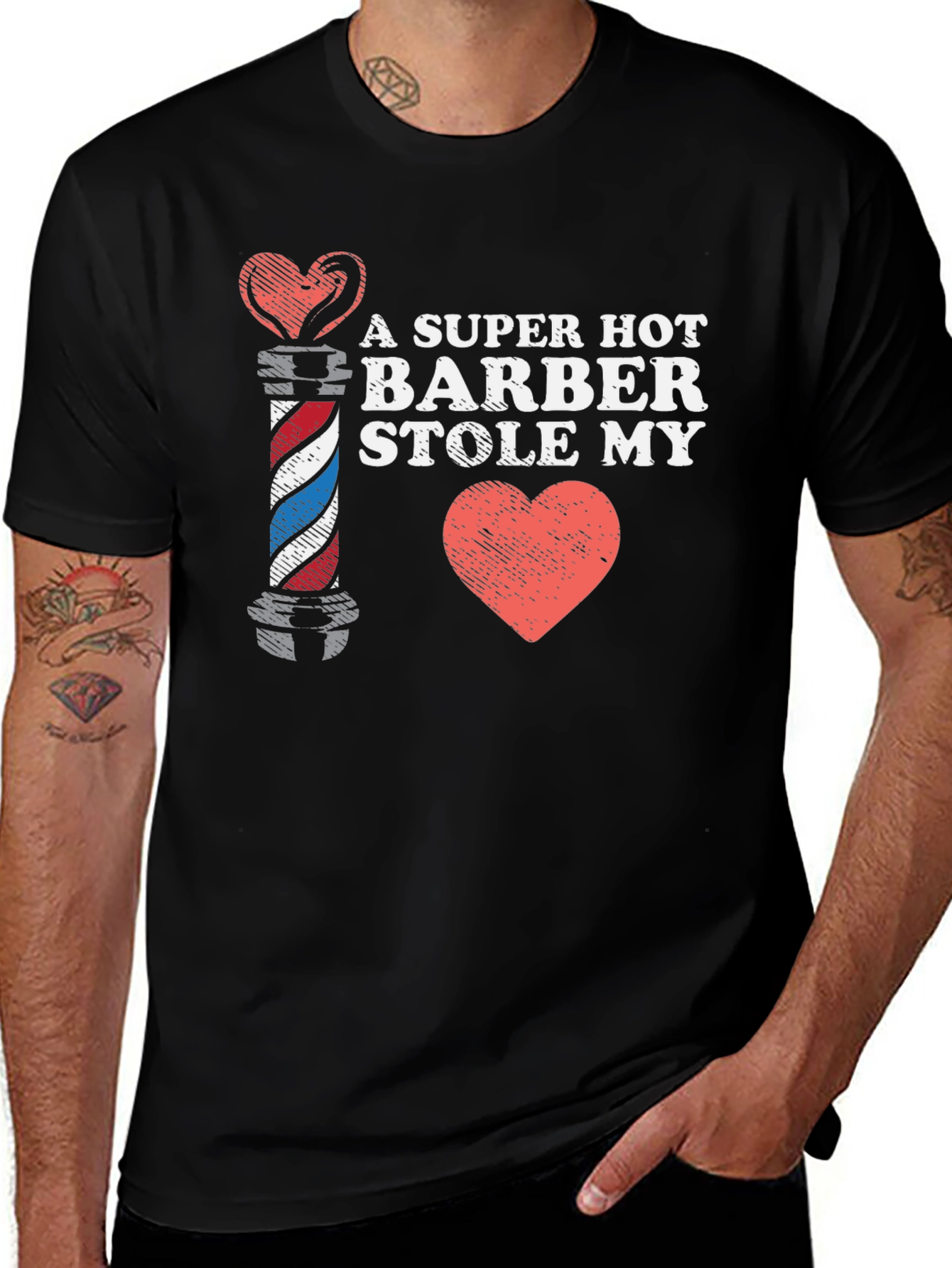 Variant 14 of Super Hot Barber Stole My Heart Graphic Tee
